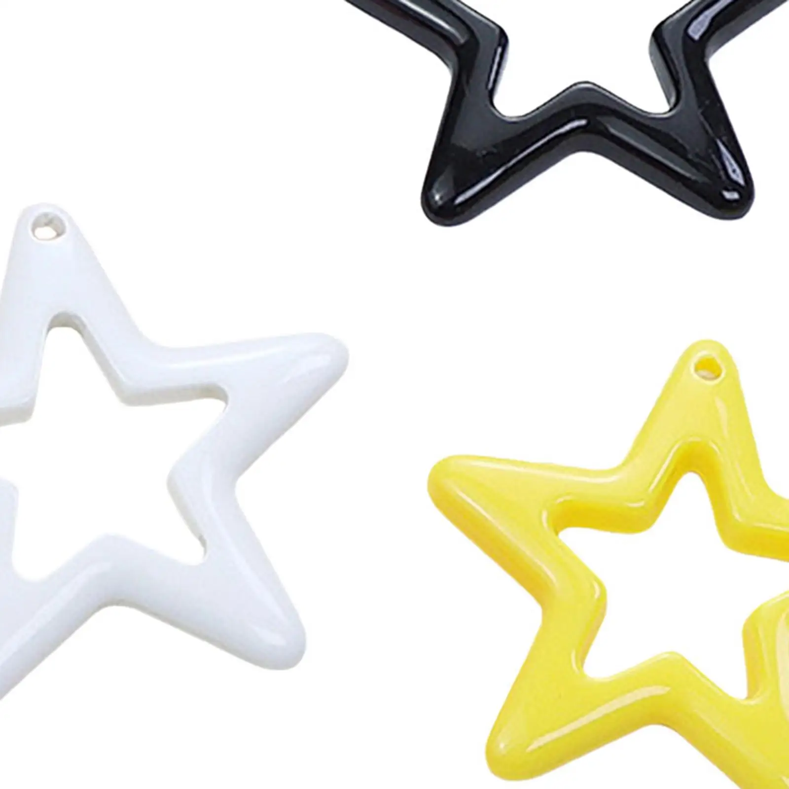 Hollow Star Spacer Bead Bright Hair Accessory Sweet Five Pointed Star Hollow Cell Phone Keychain for Jewelry Making Bracelet