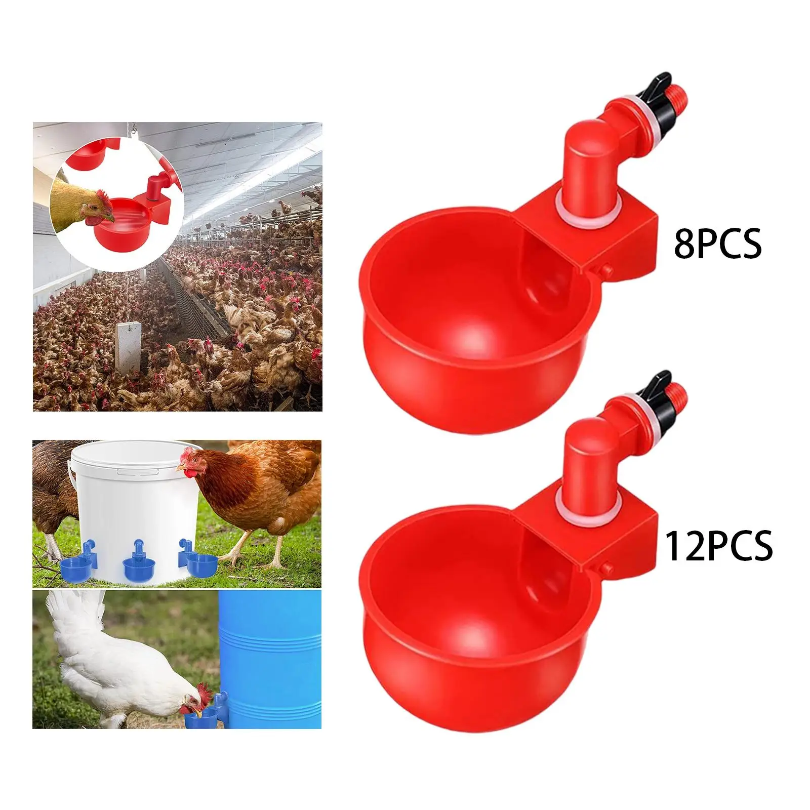 Automatic Chicken Drinker Quail Hanging Water Cup Nipple Drinking Bowls Feed Birds Water Bowl Drink Cups for Backyard Poultry