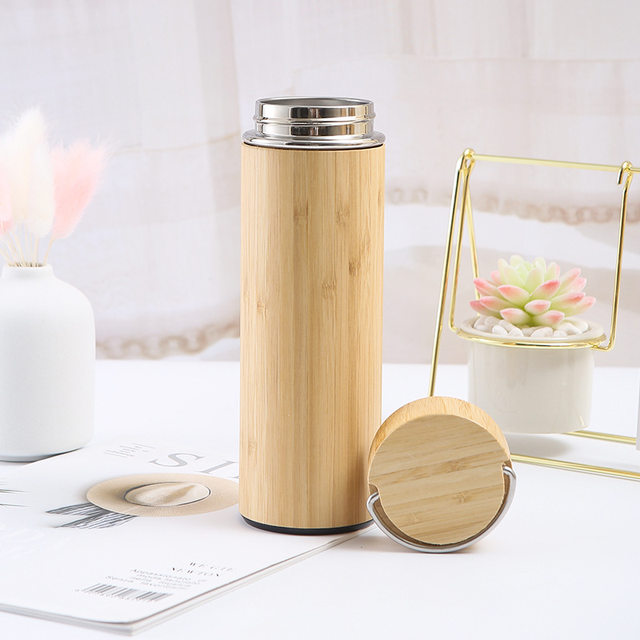 Thermos Water Bottle Bamboo Stainless Steel Tea Infuser -  Israel