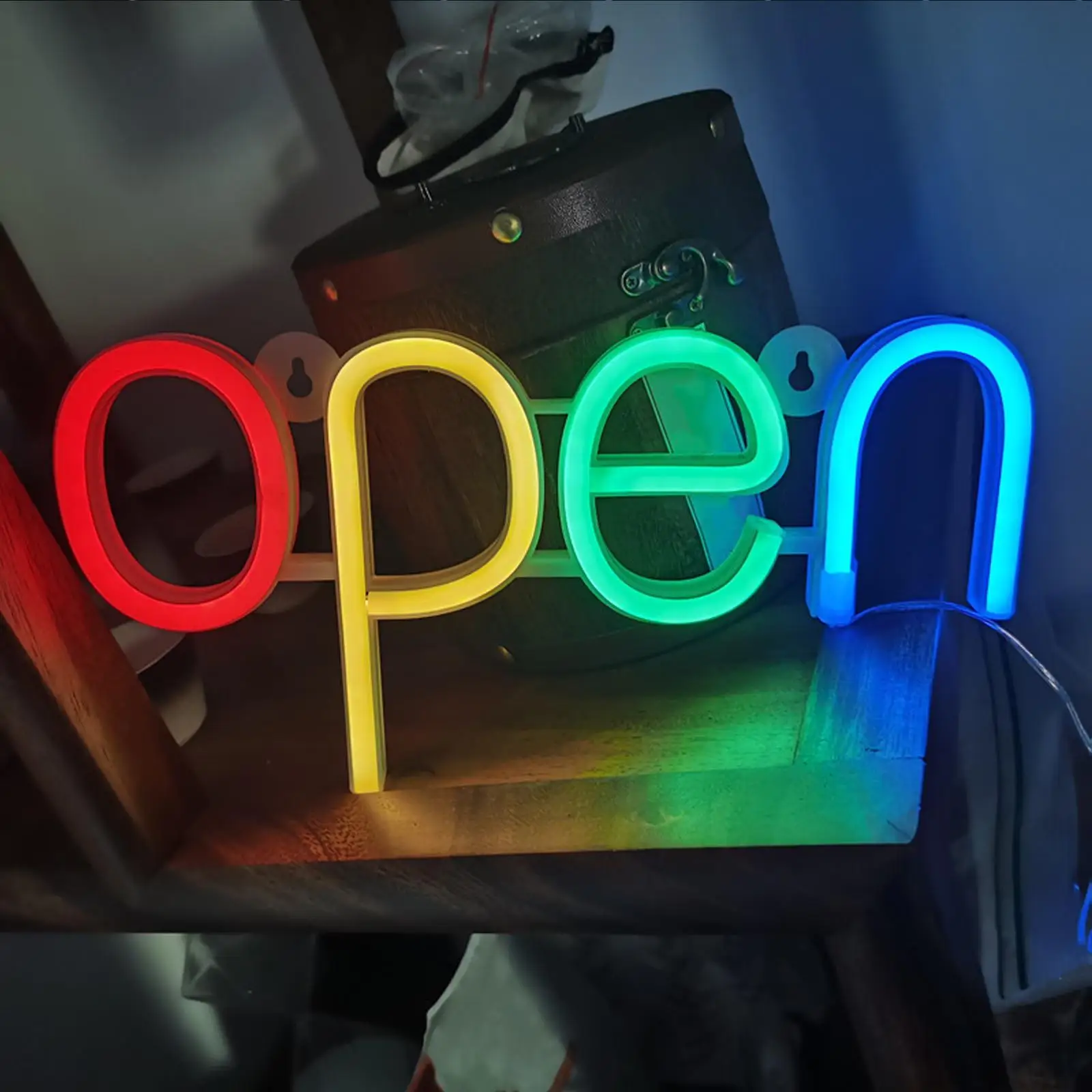 LED Open Sign Lighting Light Neon Lights Restaurant Fixture Wall Hanging Battery Powered Salon for Cafe Pun Home Bedroom Club