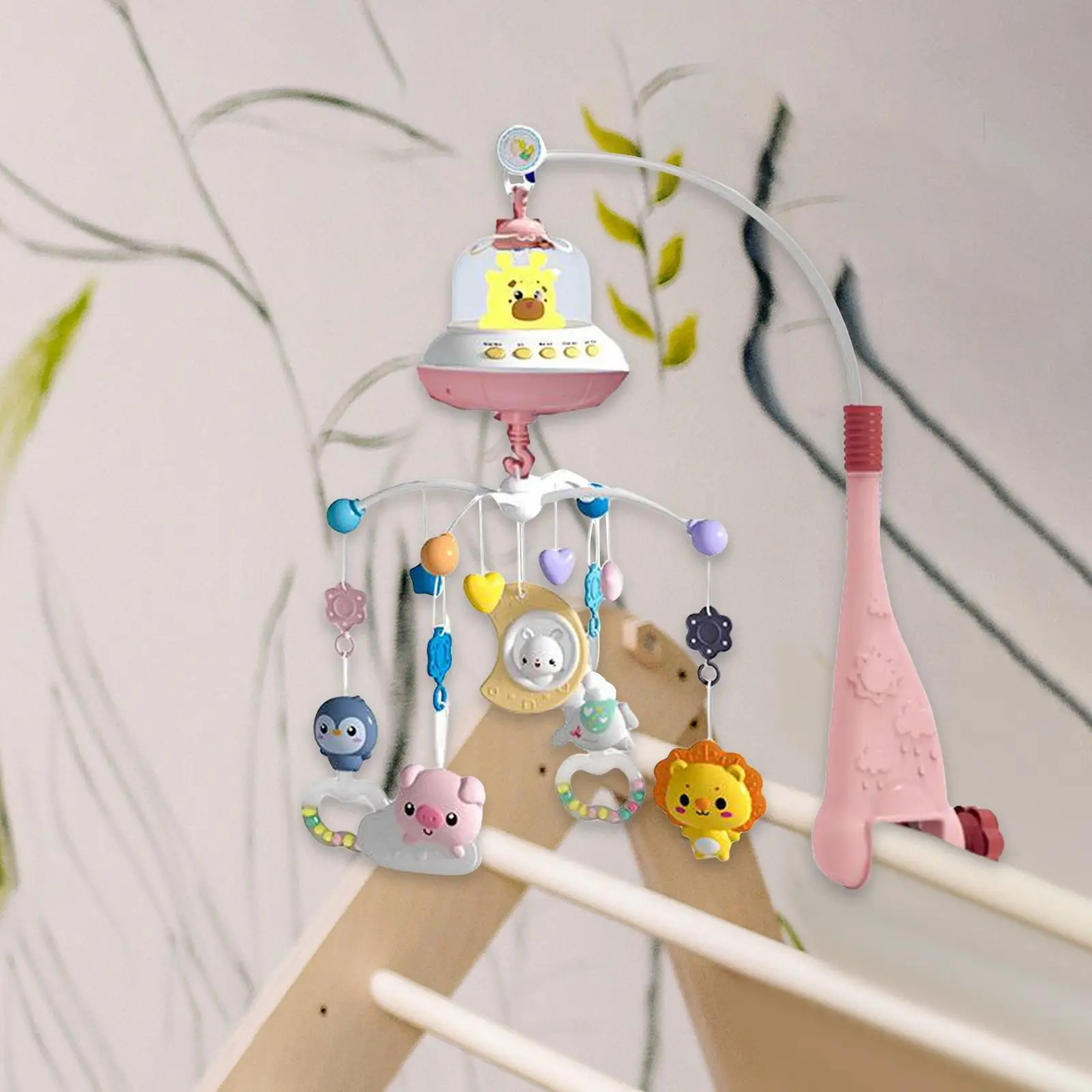 Baby Crib Mobile with Lights and Music Rattles with Remote Control Musical Crib Mobile for Babies Ages 0 and Older Birthday Gift