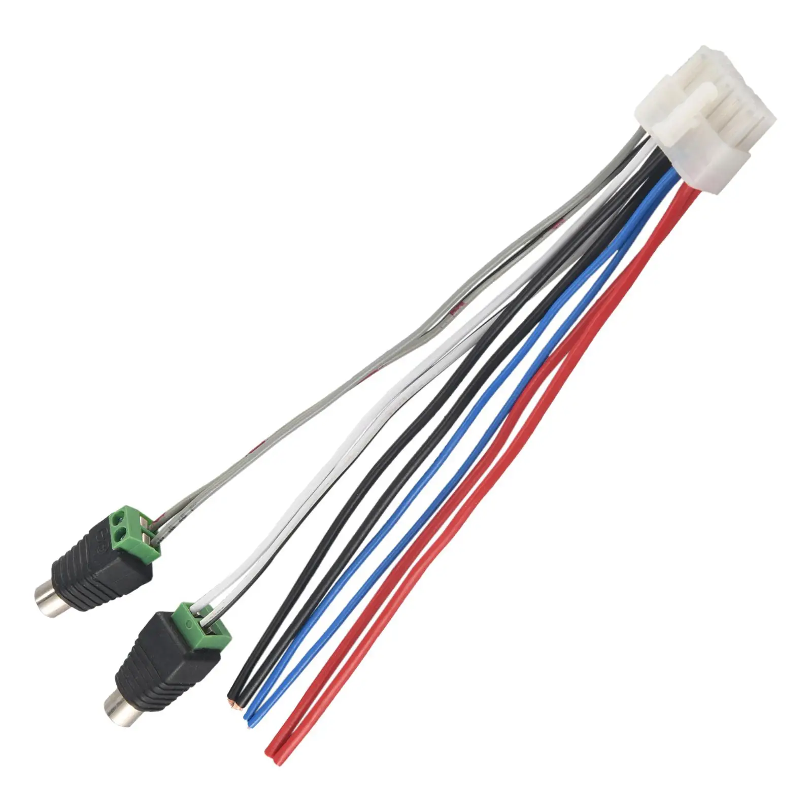Universal Power Input Speaker Wire Harness Replacement 10 Pin Plug RCA Connector 15cm for Dual Tbx10A Amplifier