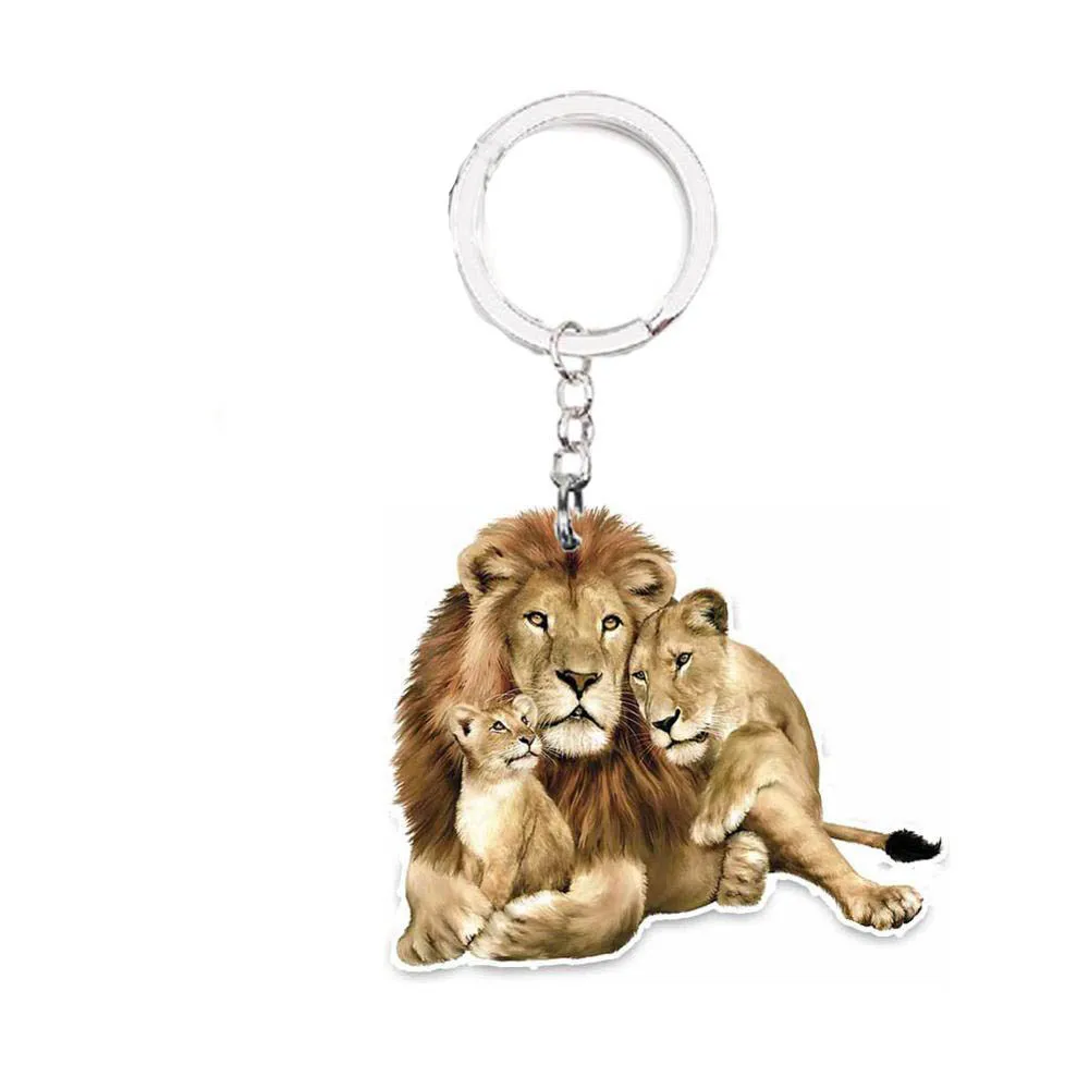 Beware Crazy Lion Man Keyring Key Chain Funny Animal 