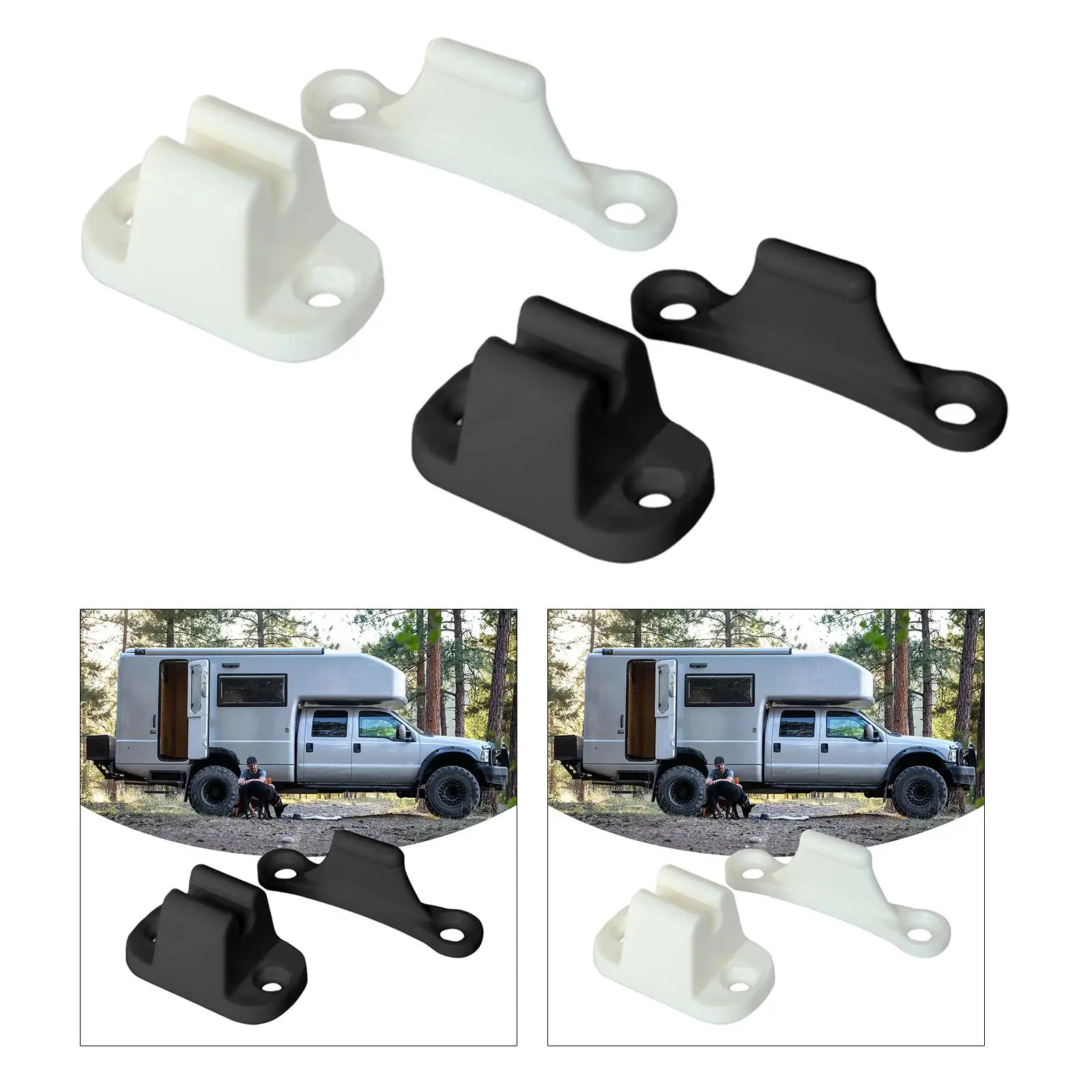 Door Retainer Kit T Shape Nylon Clip Door Stop Retaining Holder Fit for RV Motorhome Boat Camper Accessories