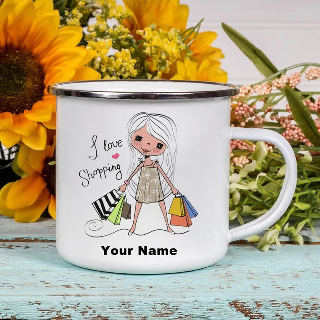 Tazas de café originales personalizadas para dama, taza de esmalte de moda,  es el mejor regalo para amigos, tazas impresas con nombre, taza  personalizable - AliExpress