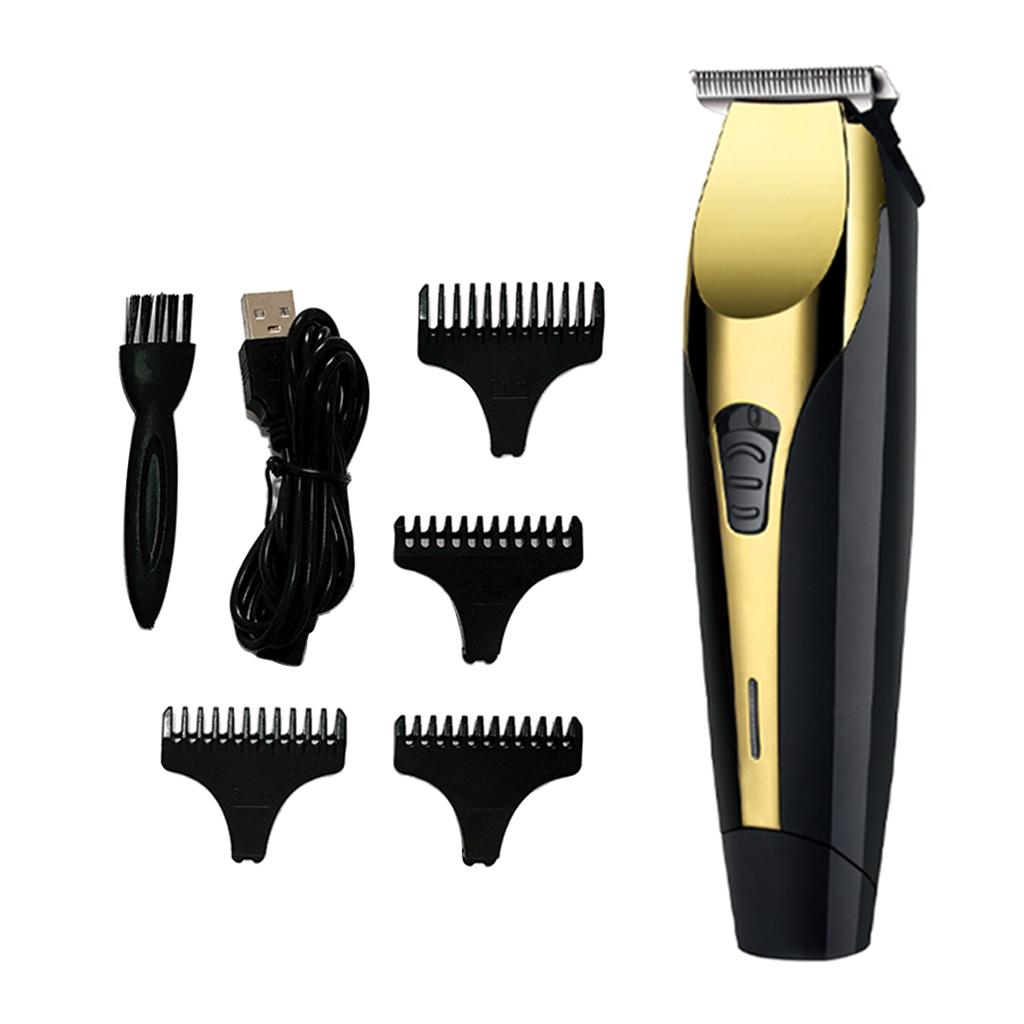 USB Electric Hair Clippers Mens Beard Trimmer w/Limit Comb for Barbers