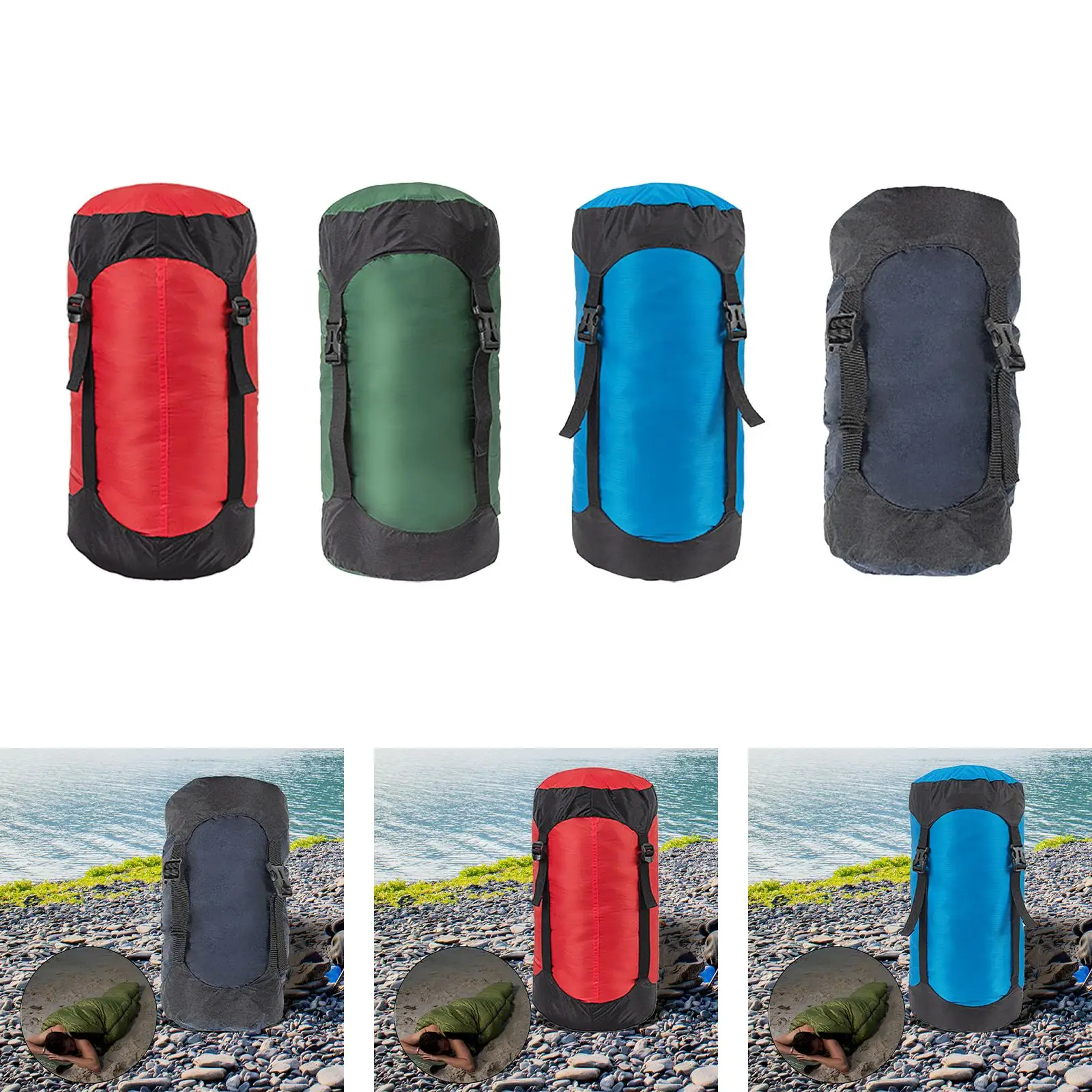 Portable Compression Stuff Sack Sleeping Bags with Dust Flap Compression Bag