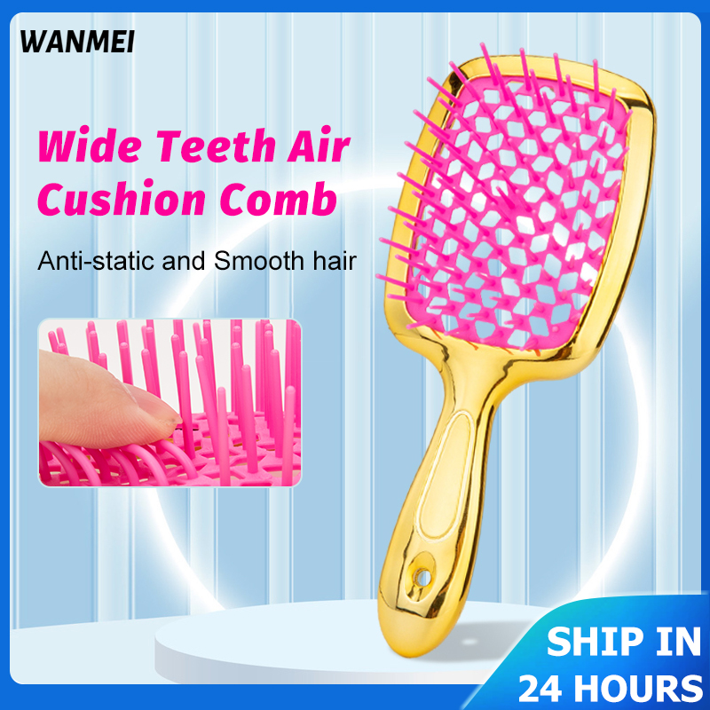 Best of WANWEI Hollow Out Hair Brush Scalp Massage Combs Wet Dry Janeke Comb Hair Styling Detangler Fast Blow Drying Detangling Tool Reviews & Tips