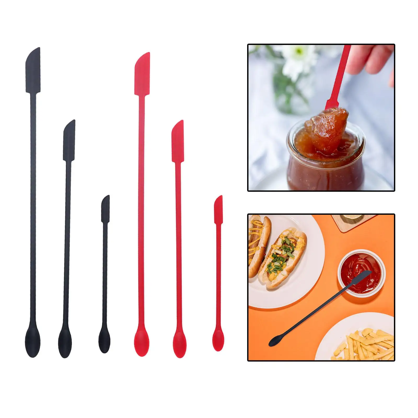 3 Pieces Mini Silicone Spatula Set Food Scraper Spoon Small for Food Bottles