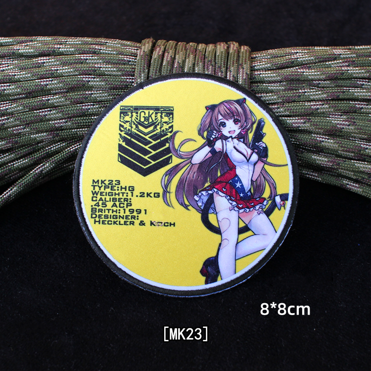 Mädchen Frontline Patches für Kleidung Stickerei Anime Patch Gun Mädchen taktische Abzeichen auf Rucksack Militär Hook Loop Armband – Detail 10