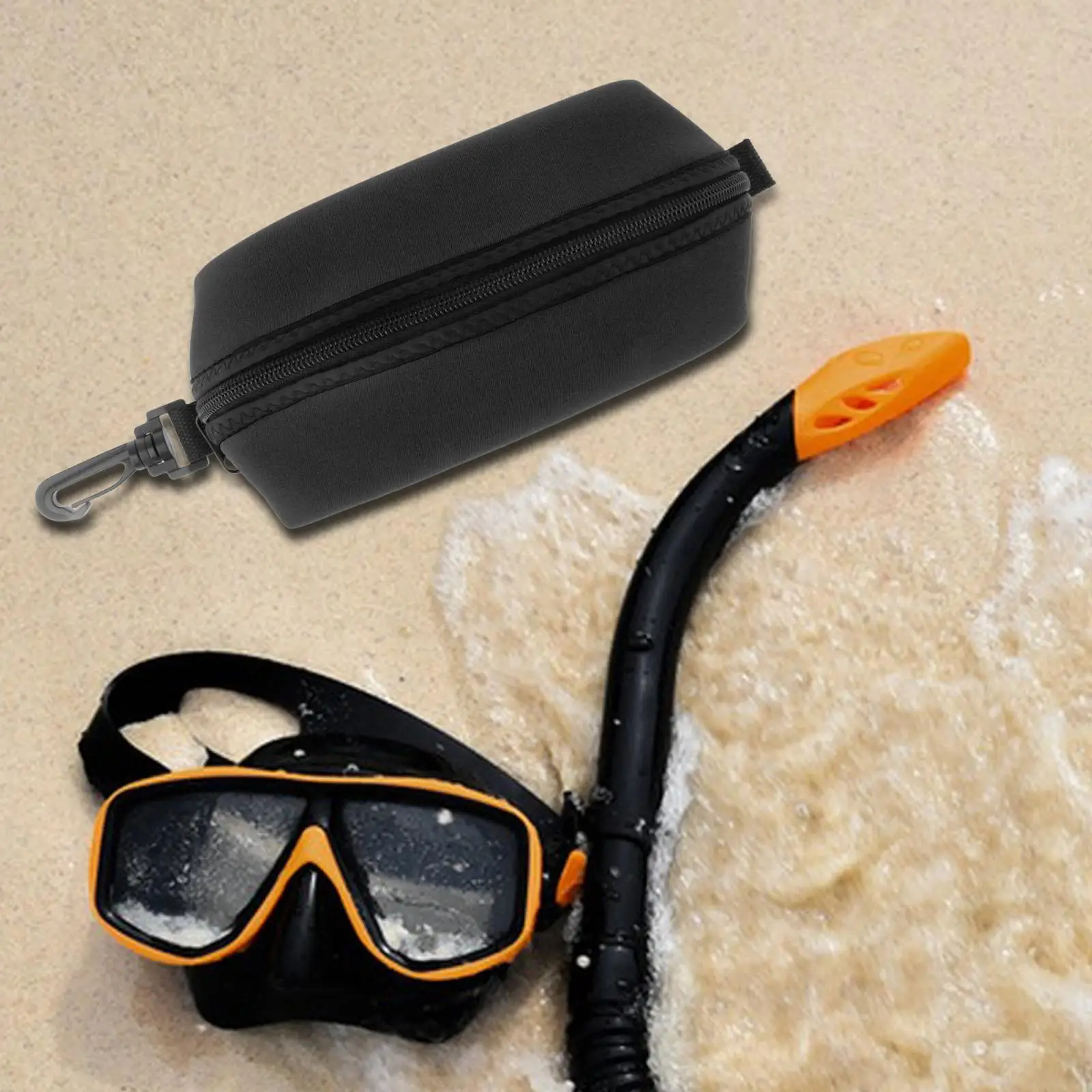Scuba Dive Mask Pouch Neoprene Diving Mask Case for Computer Watch Diving Glasses, Snorkeling Glasses, Scuba Glasses Nose Clip