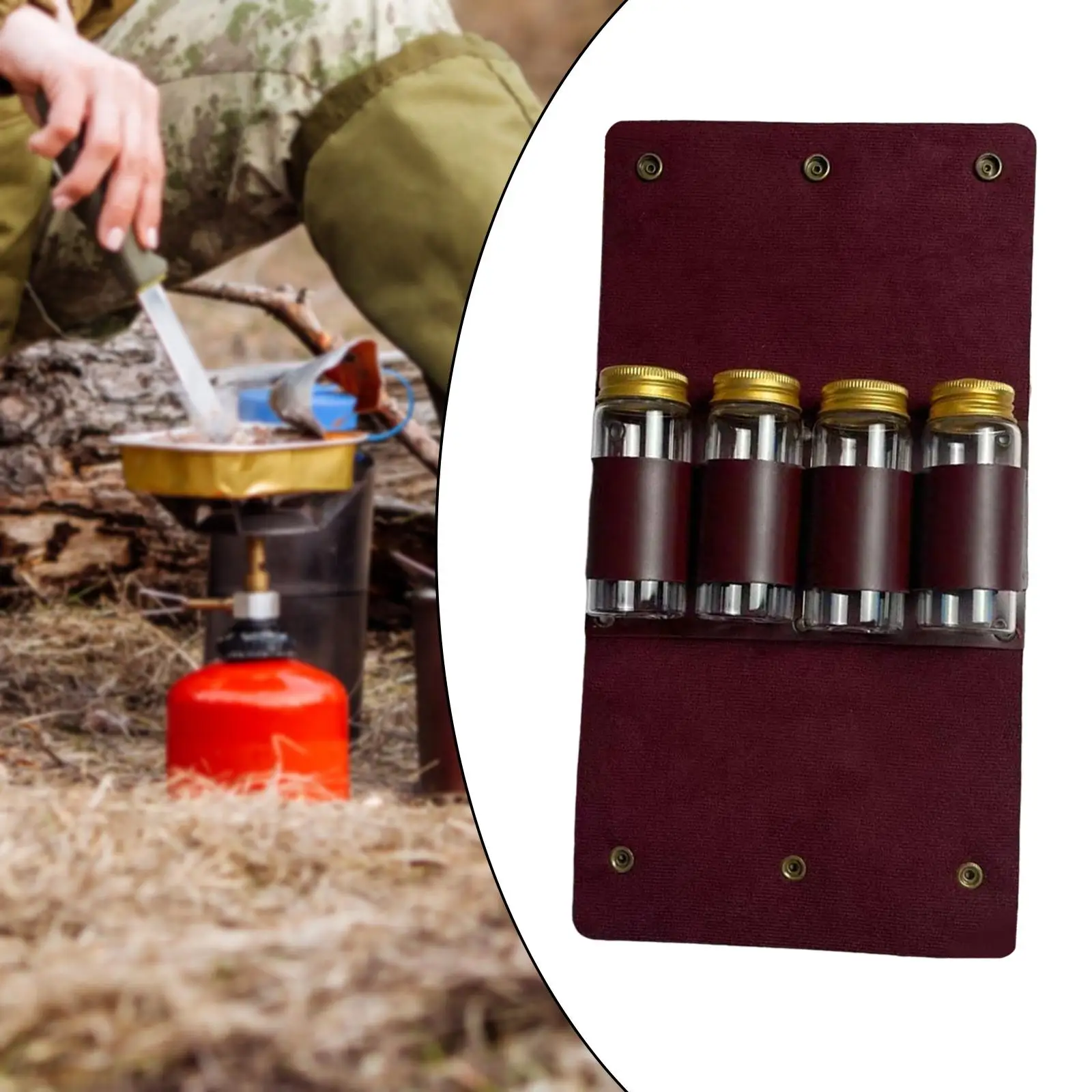 Portable Condiment Bottle   Storage Pouch Oil Seasoning for Picnic Travel Barbecue Hiking