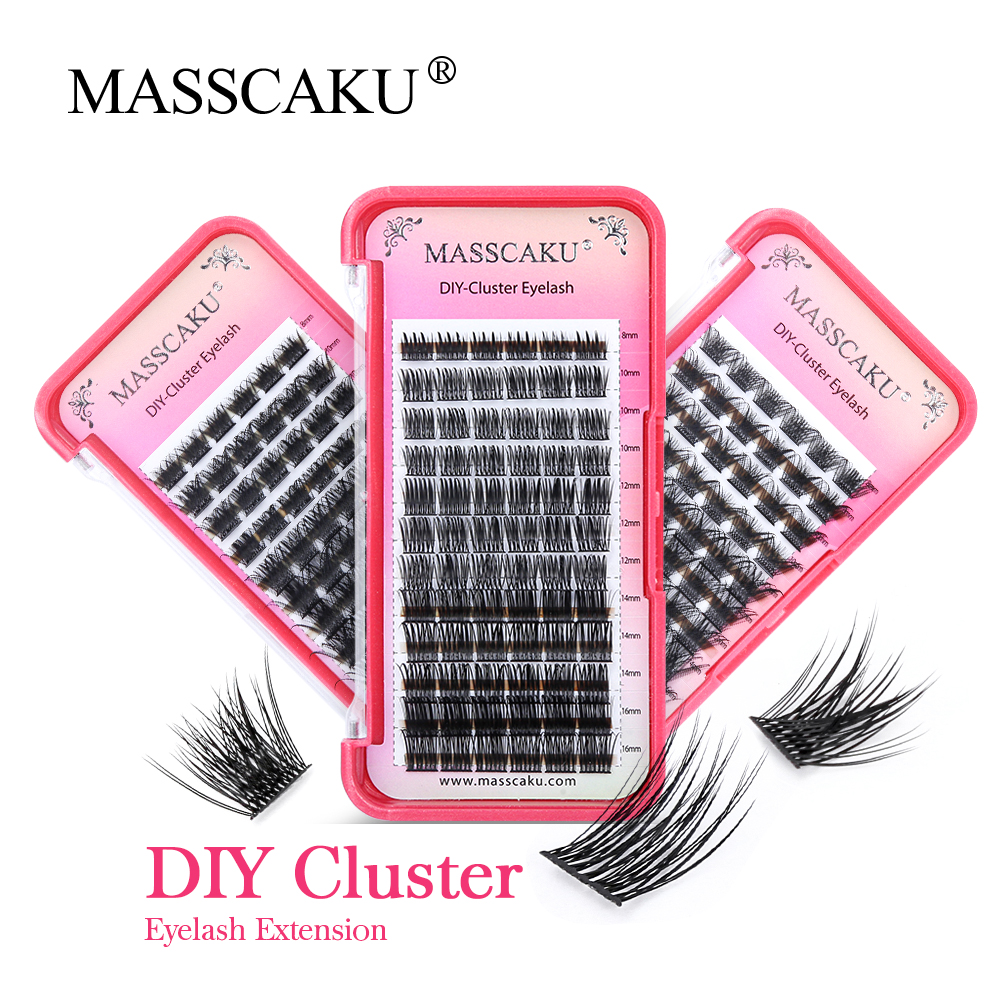 Best of MASSCAKU Clusters Eyelash Extensions 72 Volume Premade Fans Russian Lashes DIY Dovetail Segmented False Lash Extension Reviews & Tips