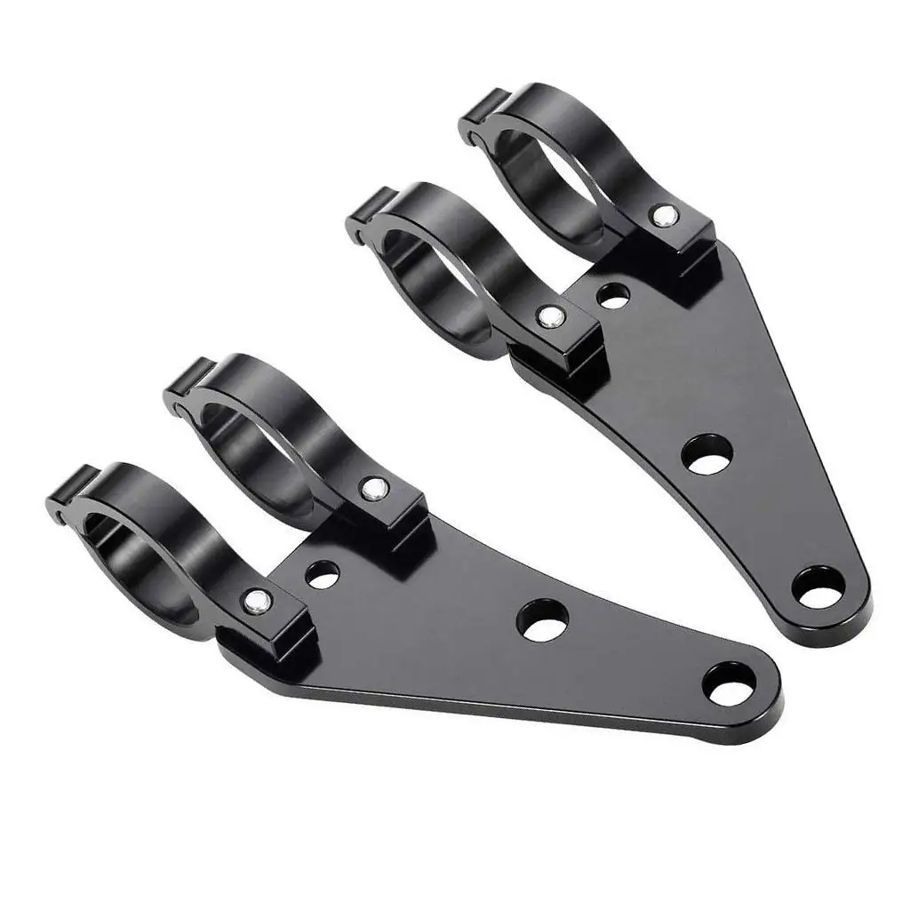 2x Fork Headlight Mounting Bracket Universal ( Black ) for Davidson