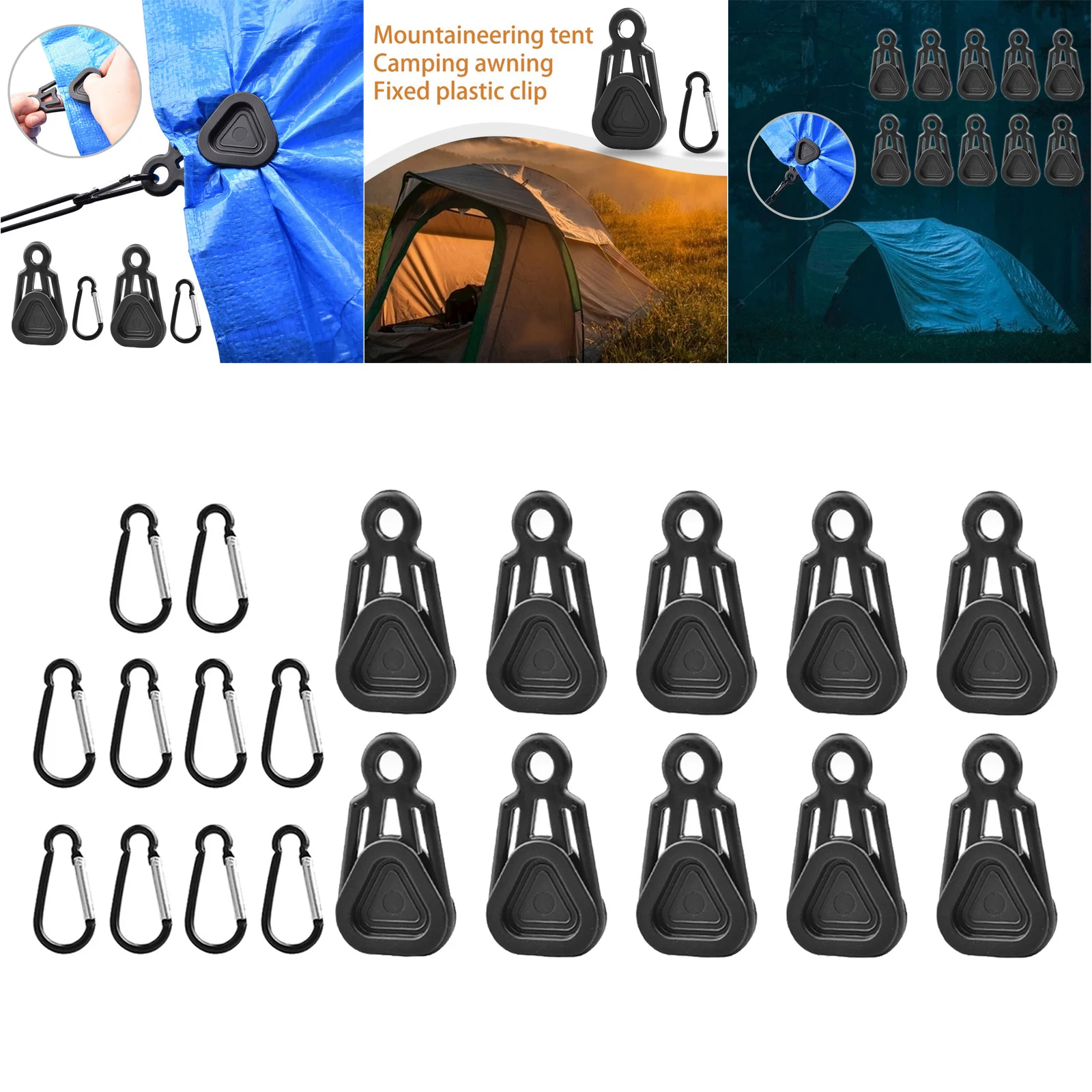 10x Heavy Duty Tarp Clips, Secures Tarps Tents Awnings Canopies Covers Outdoors