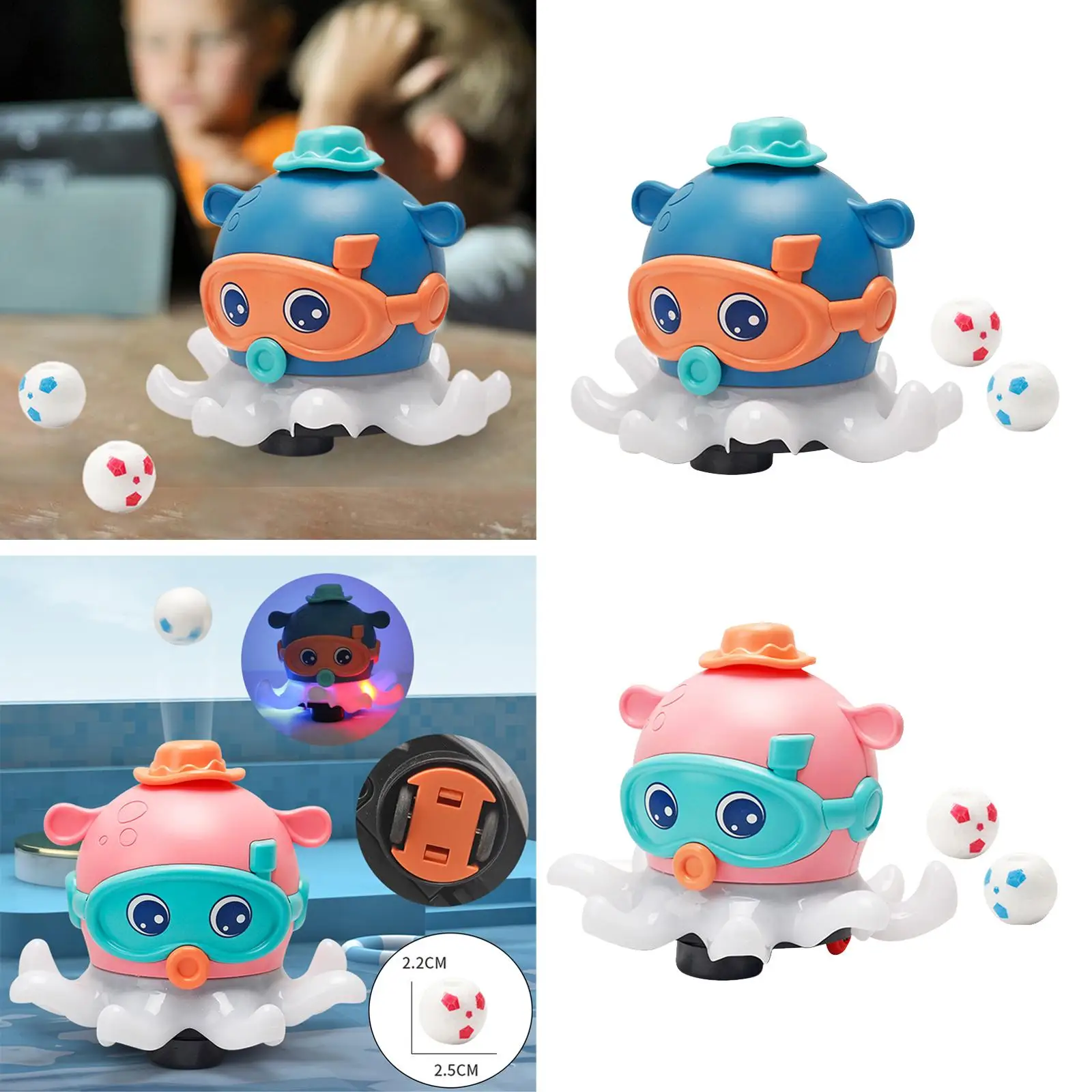 Octopus Blowing Ball Game, Electric Walking Octopus Spray Ball Floating Game