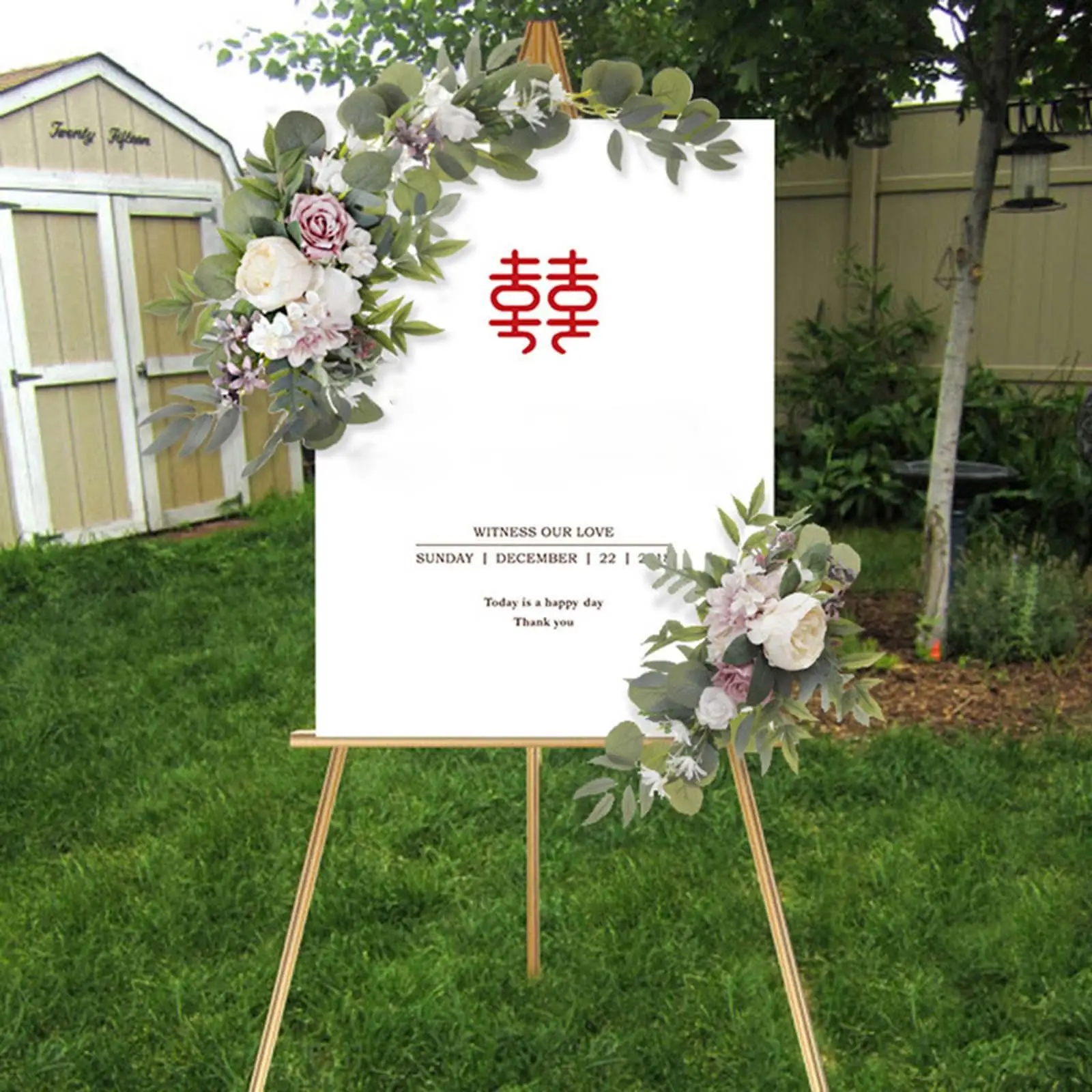 2 Pieces Handmade artificial flowers Swag Simulation Wedding Arch Flowers for Wedding Arbor Reception Ceremony Decor