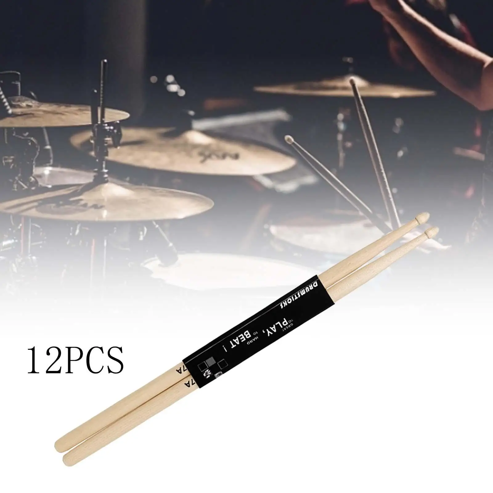 12 Pairs Classic Professional Wooden Drumstick for Children Beginners Kids