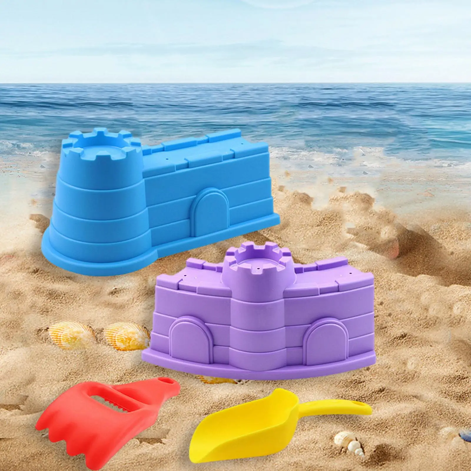 Sand or Beach Castle Making Set for Kids Beach Accessory Interactive Toy Sand Castle Models for Children Boys Girls Outdoor