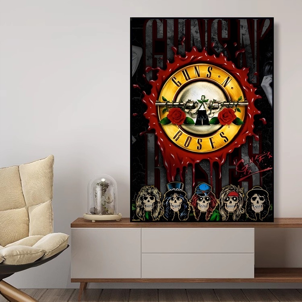 Vintage Rock Music Band G-Guns N Roses Classic Anime Poster Fancy Wall Sticker Living Room Decoration Decor Art Wall Stickers