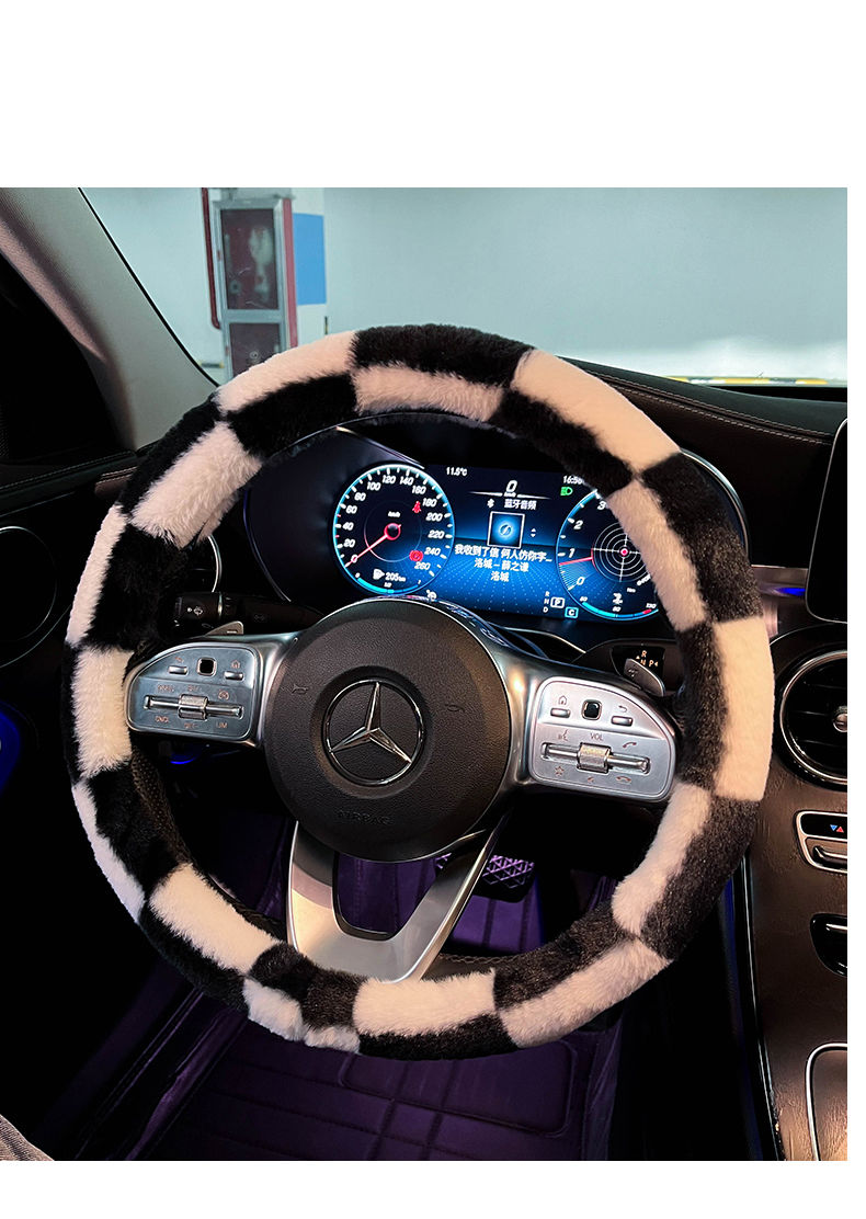 Winter Car Steering Wheel Cover Plush Warm Lint Fashion Cute Product Interior Accessories for Woman Girls Female Driver