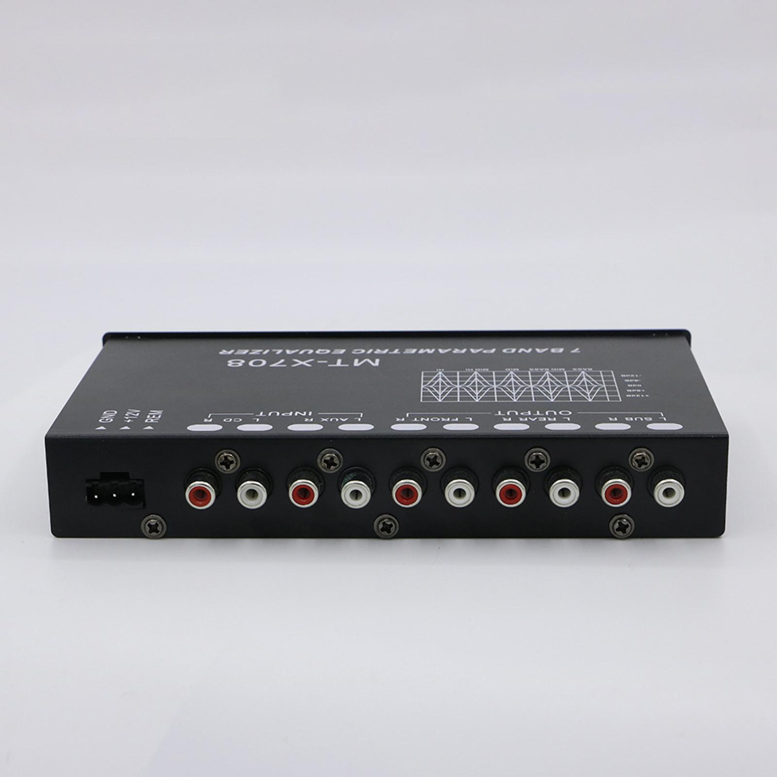 7 Band Equalizer Car Audio 12V with CD AUX Input Select Switch Car Audio EQ Tuning Crossover Amplifier Parametric Equalizer EQ