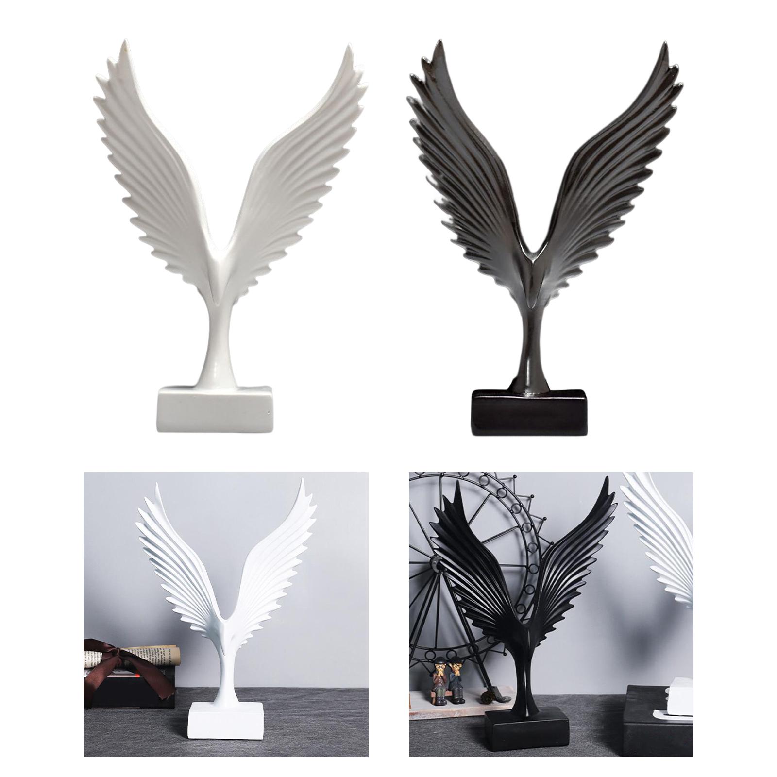 Modern Angel Wing Statue Abstract Figurine Eagle Animal Artwork Resin Sculpture for Living Collection Tabletop Ornaments