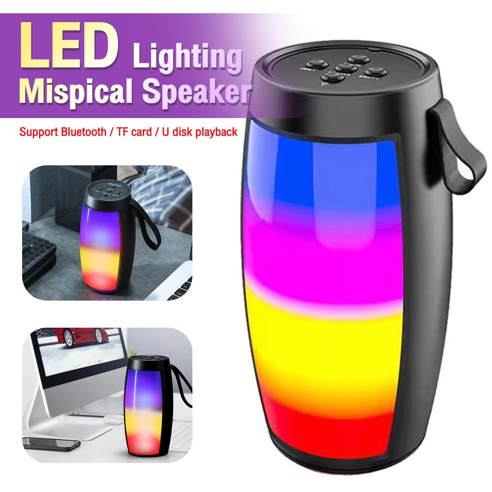 Title 1, LED Colorfull Lights Wireless Bluetooth Speaker...