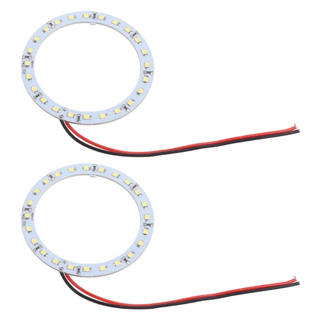 2Pcs 12V 24 SMD LED 80mm Angel Eyes Bright White Ring Car Light