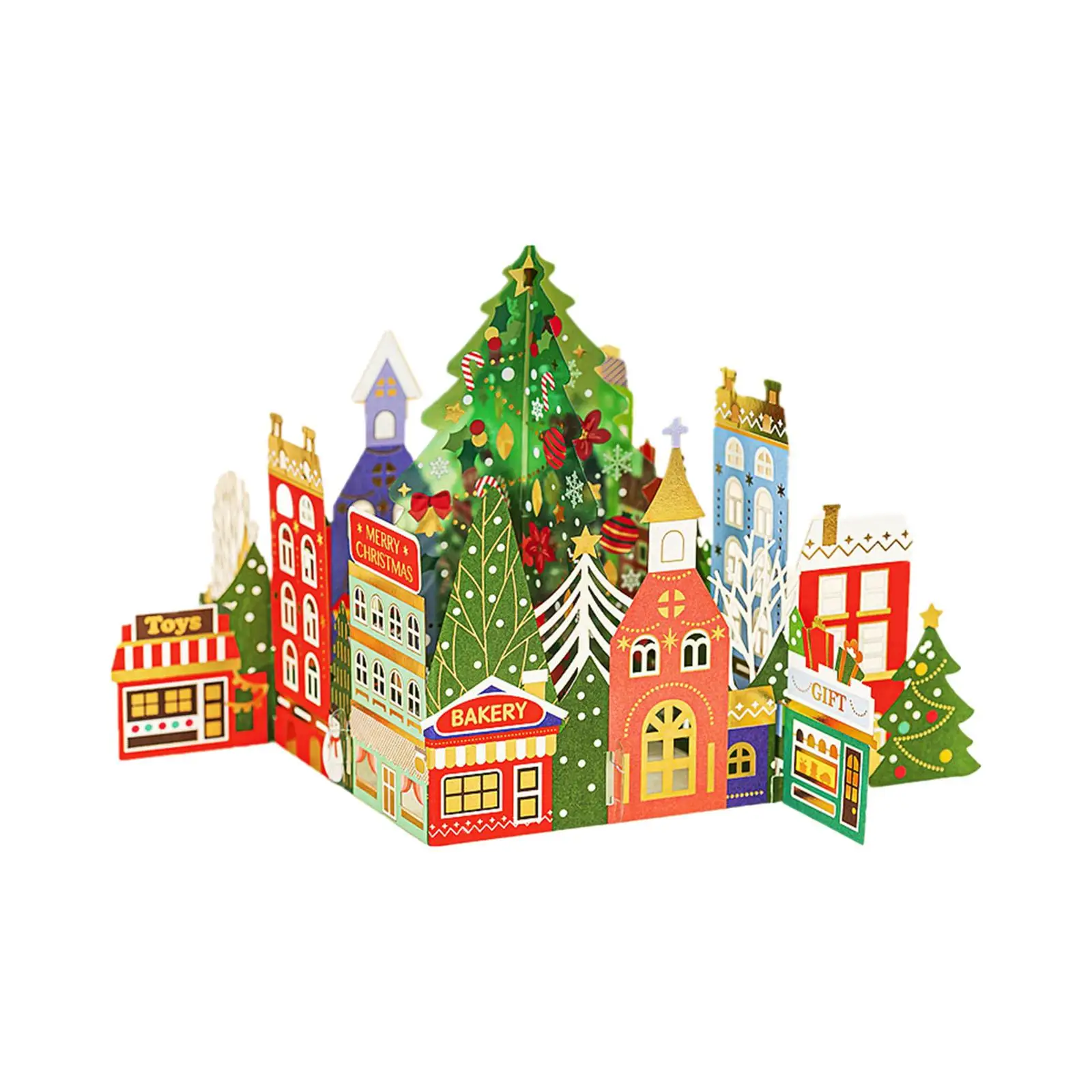 Popup Cards Card Colorful Christmas Cards 3D Greeting Card for Celebrations Festival Thanksgiving Housewarming