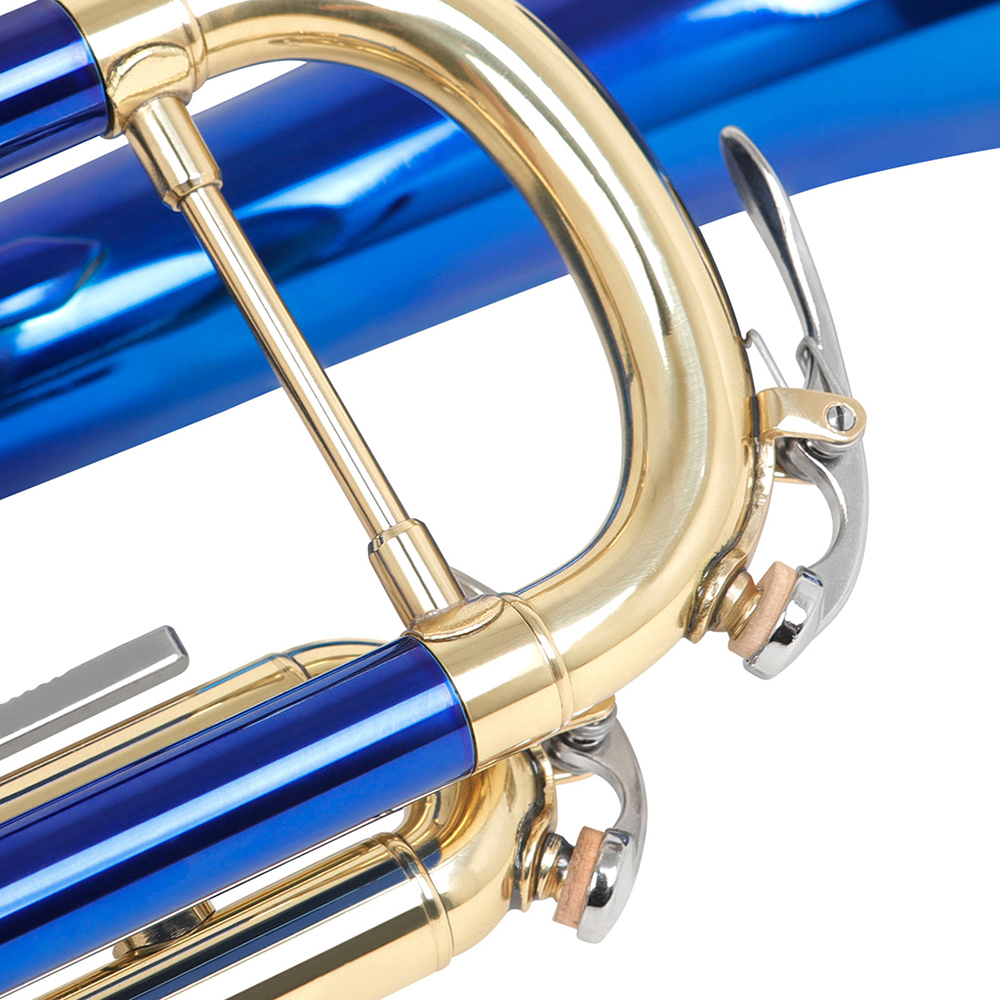 Title 19, SLAD Bb Trumpet Brass Body Colorful Gold Key Tr...