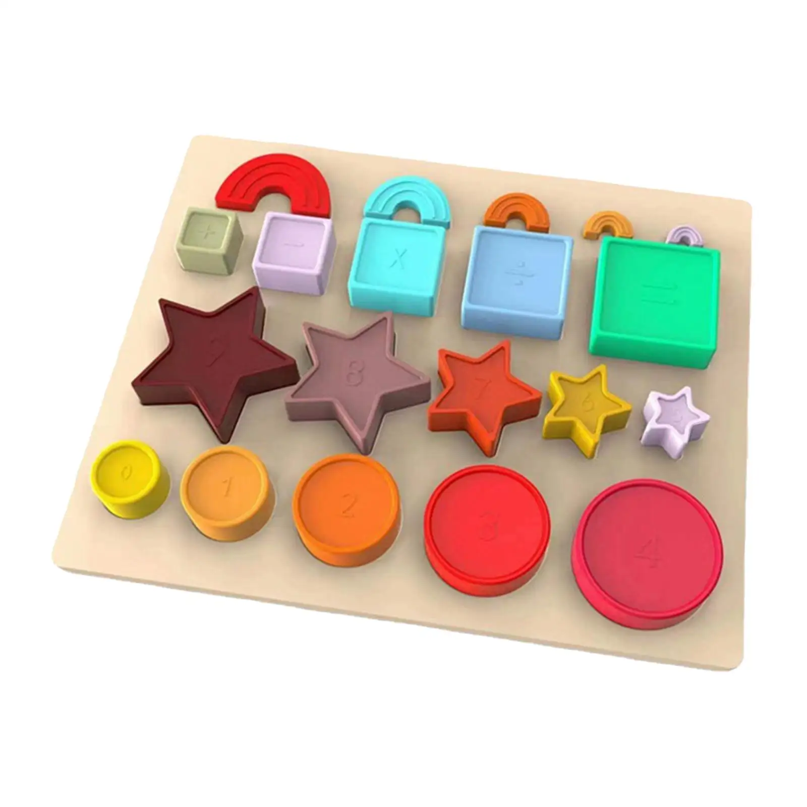 Montessori Puzzle Shape Develop Imagination Toddler Shape Puzzles Shape Sorting and Stacking Game for Teaching Props Boys Girls