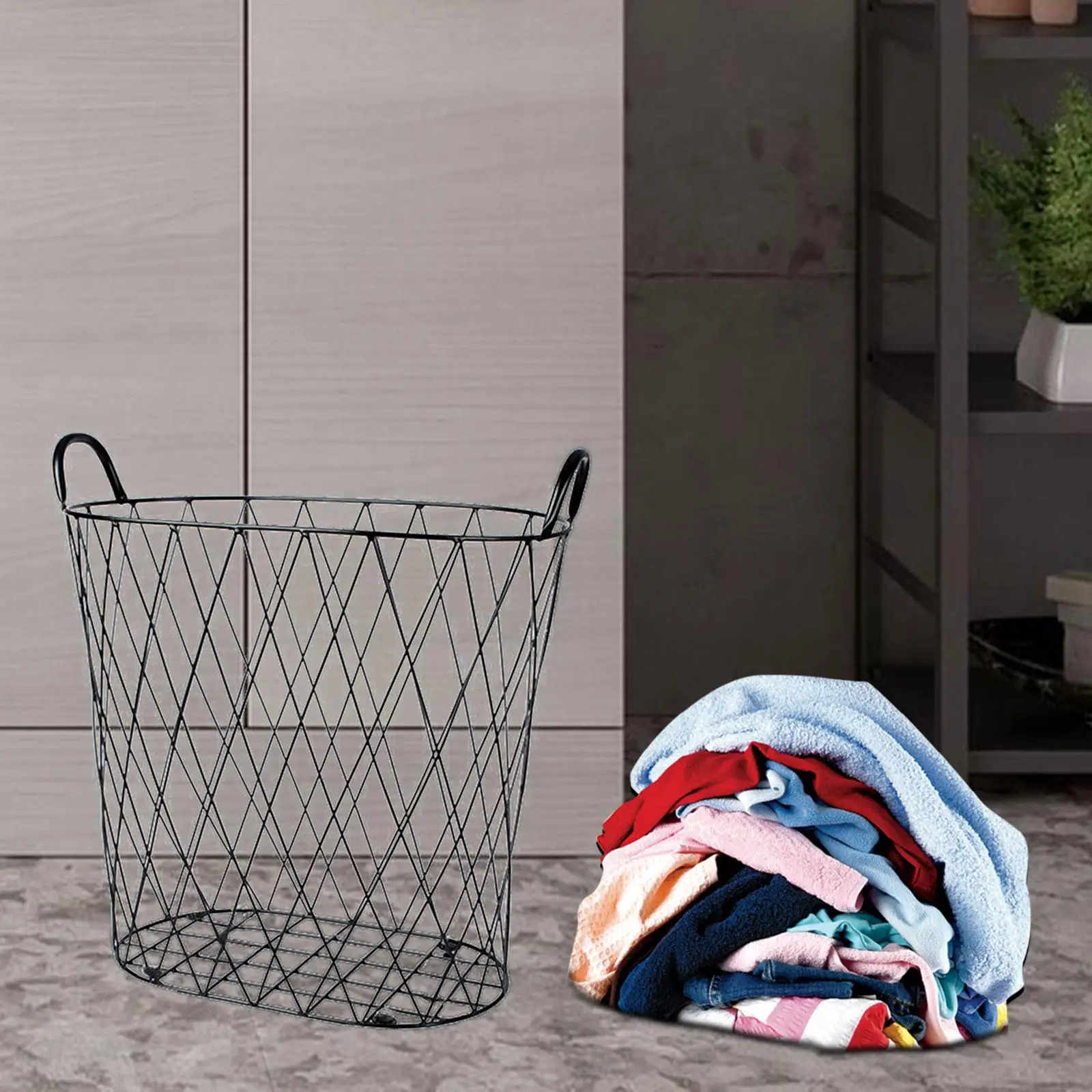 Metal Laundry Storage Basket Storage Bins for Living Room Bedroom Home