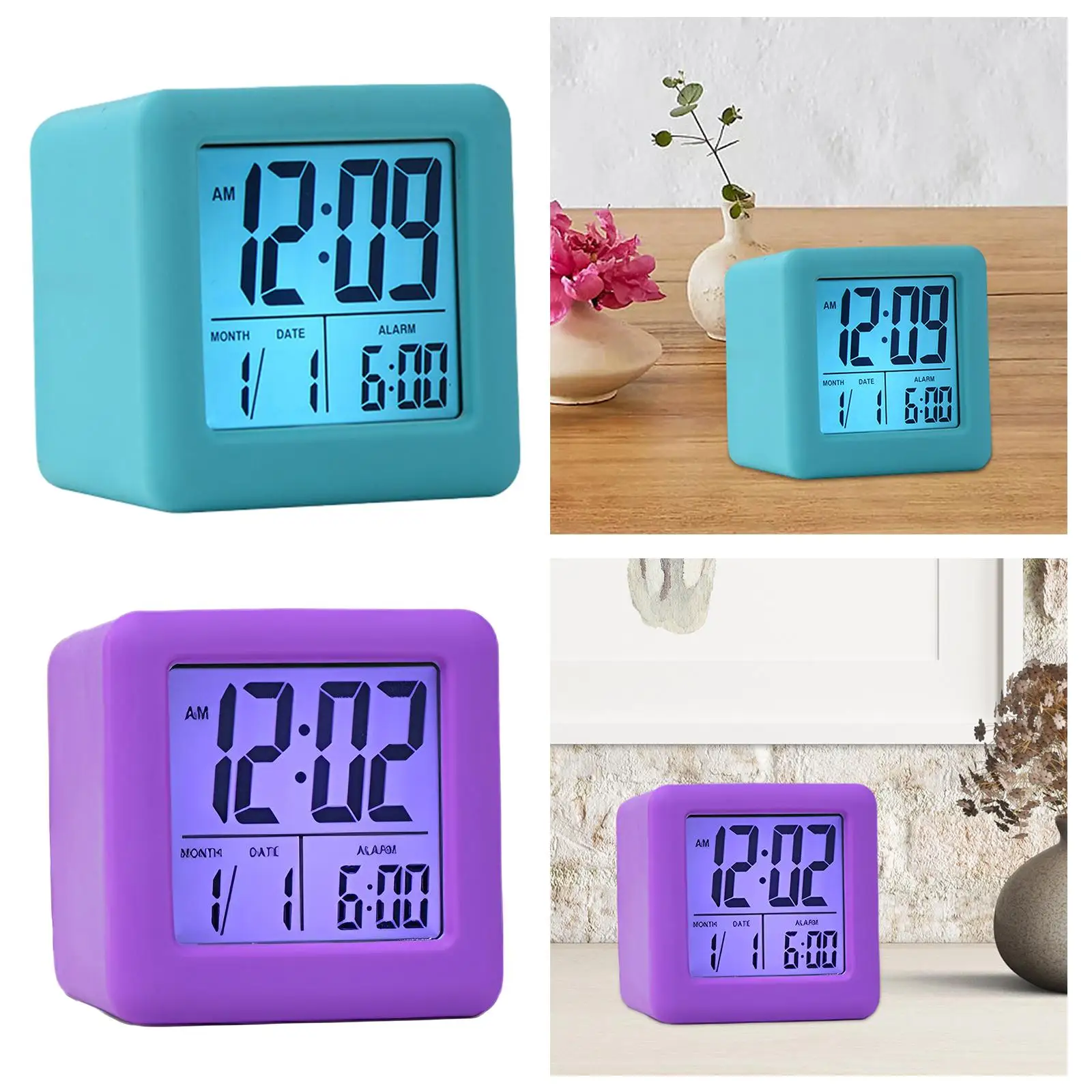 Alarm Clock for Bedroom Bedside Clock LCD Backlight Mute Creative Electronic