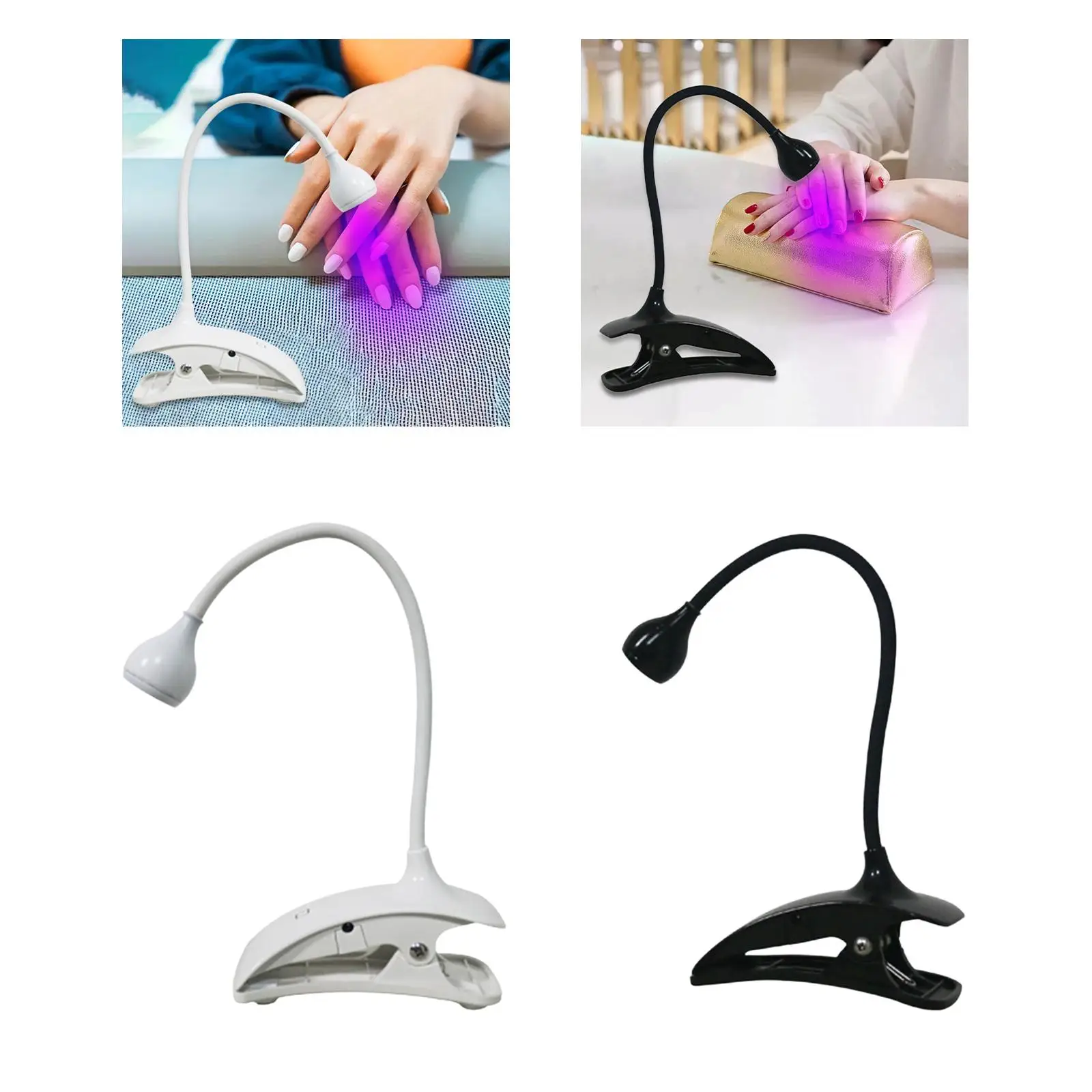 Nail Dryer 360 Degree Adjustable Professional with Clamp Portable Manicure Lamp Nail Lamp for Nail Extension Acrylic False Nails