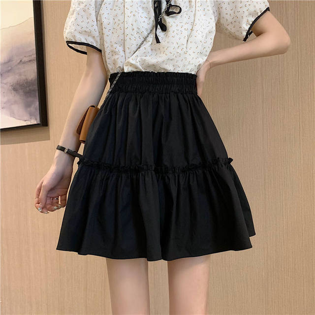 2022 Kawaii Mini Skirts Women Cute Fungus Patchwork Fairycore Korean  Fashion Preppy Style High Waist Pleated Short Skirt