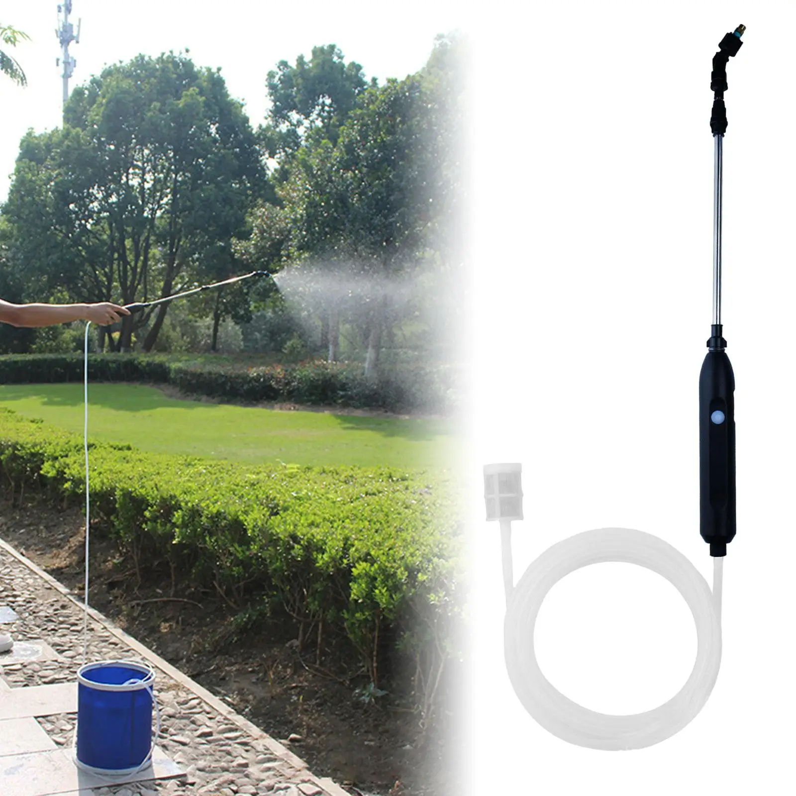 Garden Hose Sprayer Handheld Telescopic Automatic Garden Sprayer USB Charging Spray Wand for Pets Shower Plants Lawn Irrigation