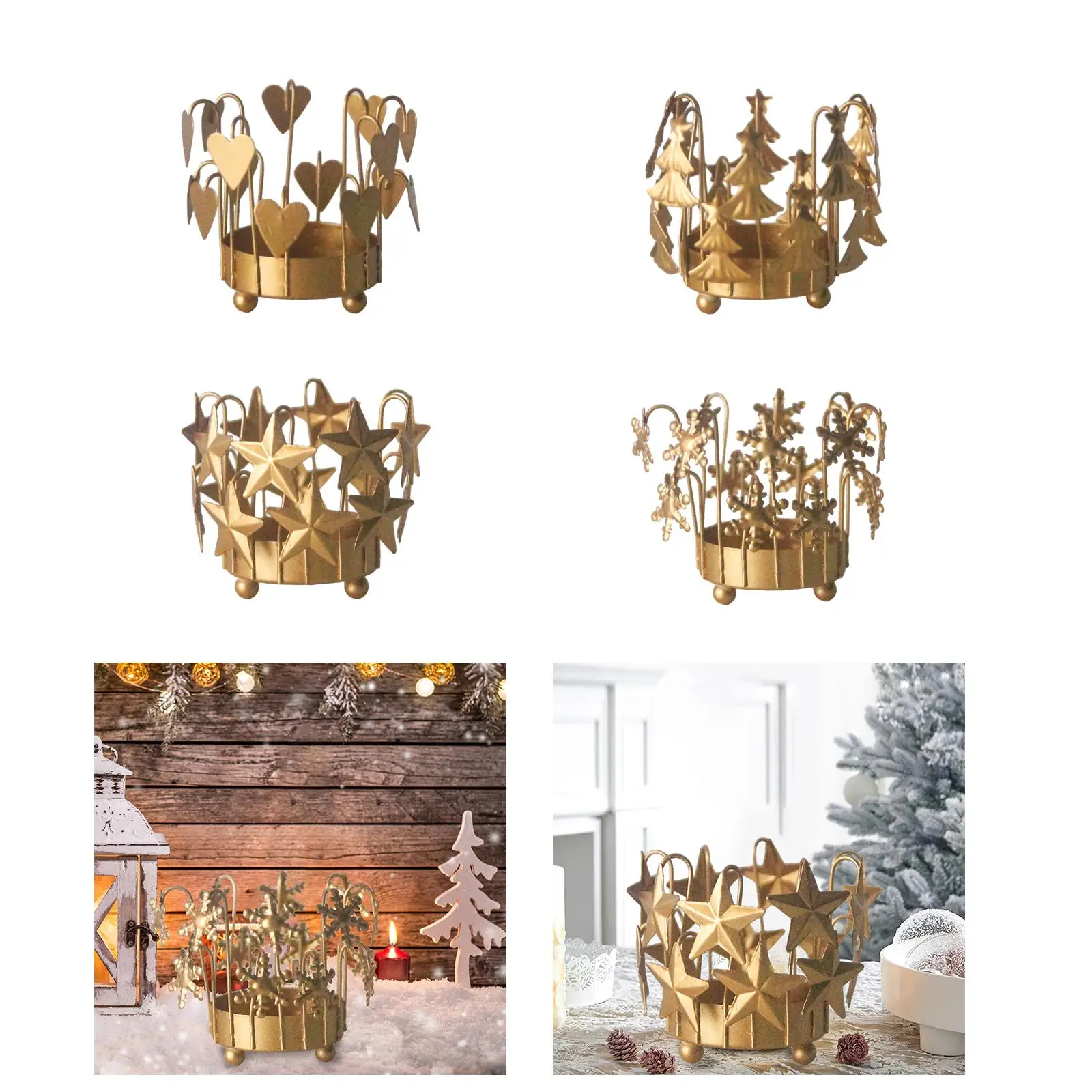 Iron Candle Holders Candelabra Durable Christmas Decoration Candle Stand Candlestick for Bedroom, Halloween Party Table