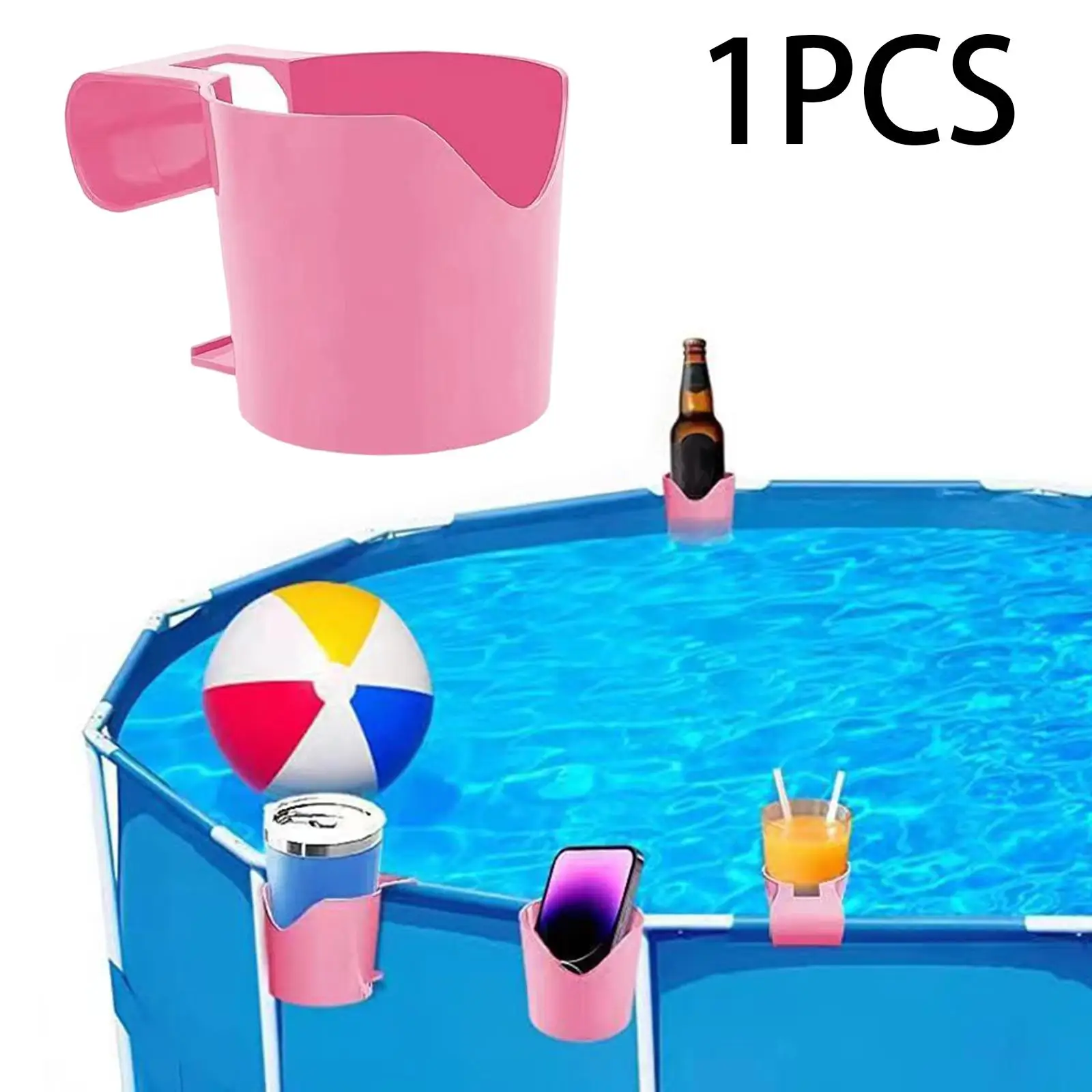 Poolside Cup Holder Shelf Outdoor Container Hook for Most Frame Pools Water Cup Hanging Holder above Ground Pool Cup Holder