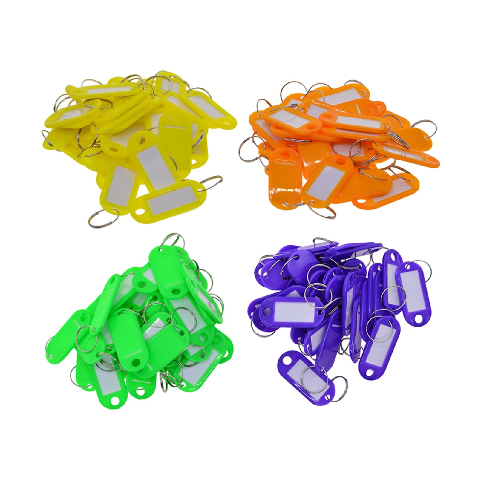 200x Key Tags Metal Rings ID Name Label Car Tag Key Chain Key Identifiers