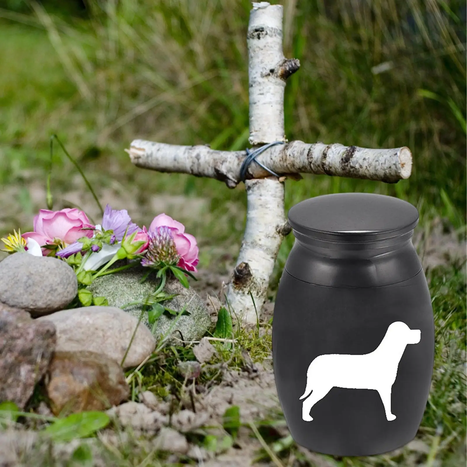 Pet Urn for Dogs Cats Ash Commemorate Stainless Steel Funeral Casket