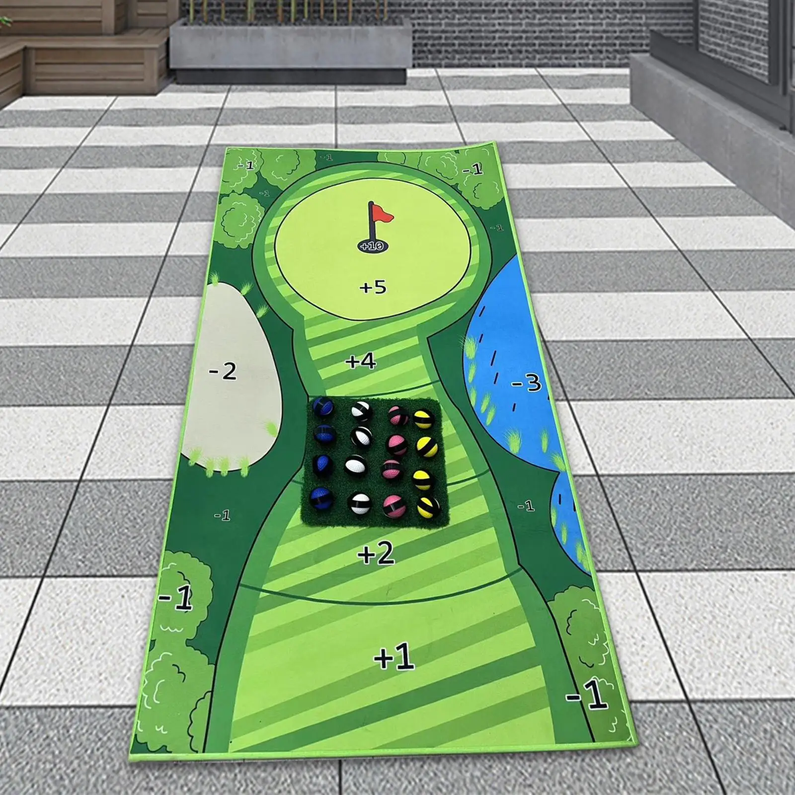 Golf Turf Mat Training Carpet Driving Range Pad with 16 Balls for Backyard