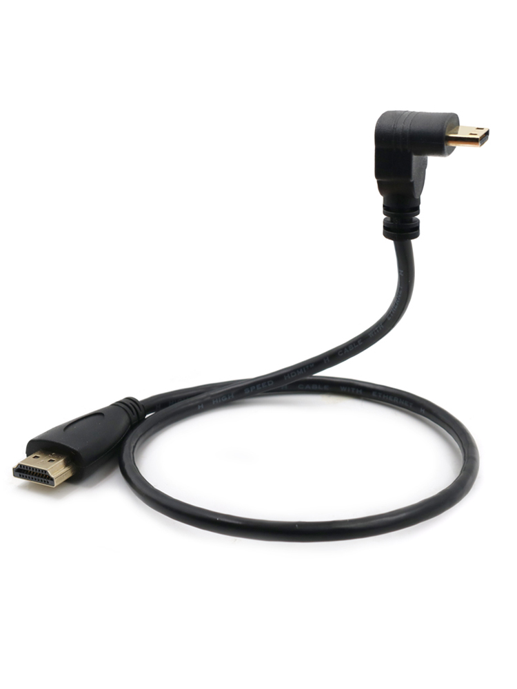 Mini HD to HD Cable 1080P Gold Plated Male to Male Effect Mini HDMI-compatible 90 Degree Left Right Angle Cable Adapter