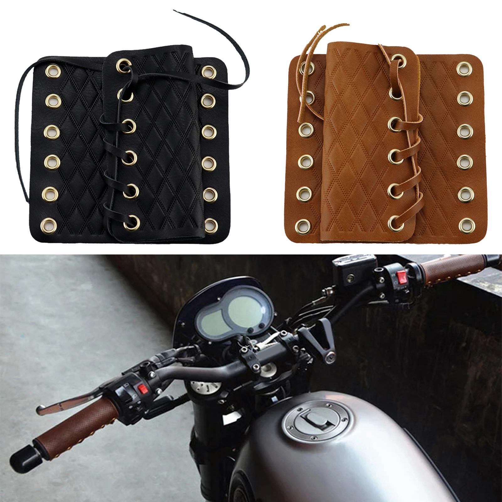 Universal Motorcycle Grip Covers Adjustable Straps Handlebar Wraps Shock Absorption for Most Motorbikes All Handgrips