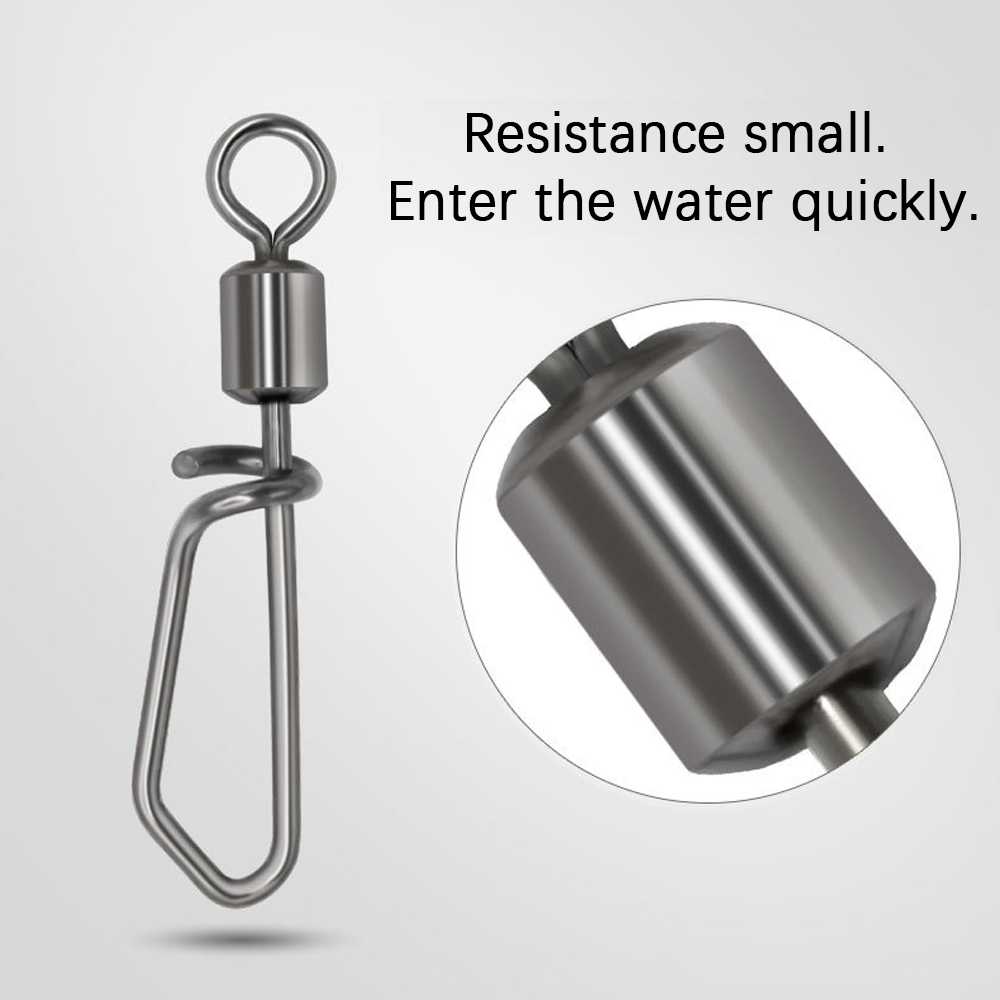 DNDYUJU 10-50X Angeln Wirbel Mit Verriegelung Snap Pin Rolling Swivel Edelstahl Angelhaken Köder Karpfen Stecker Angeln Werkzeug – Detail 7