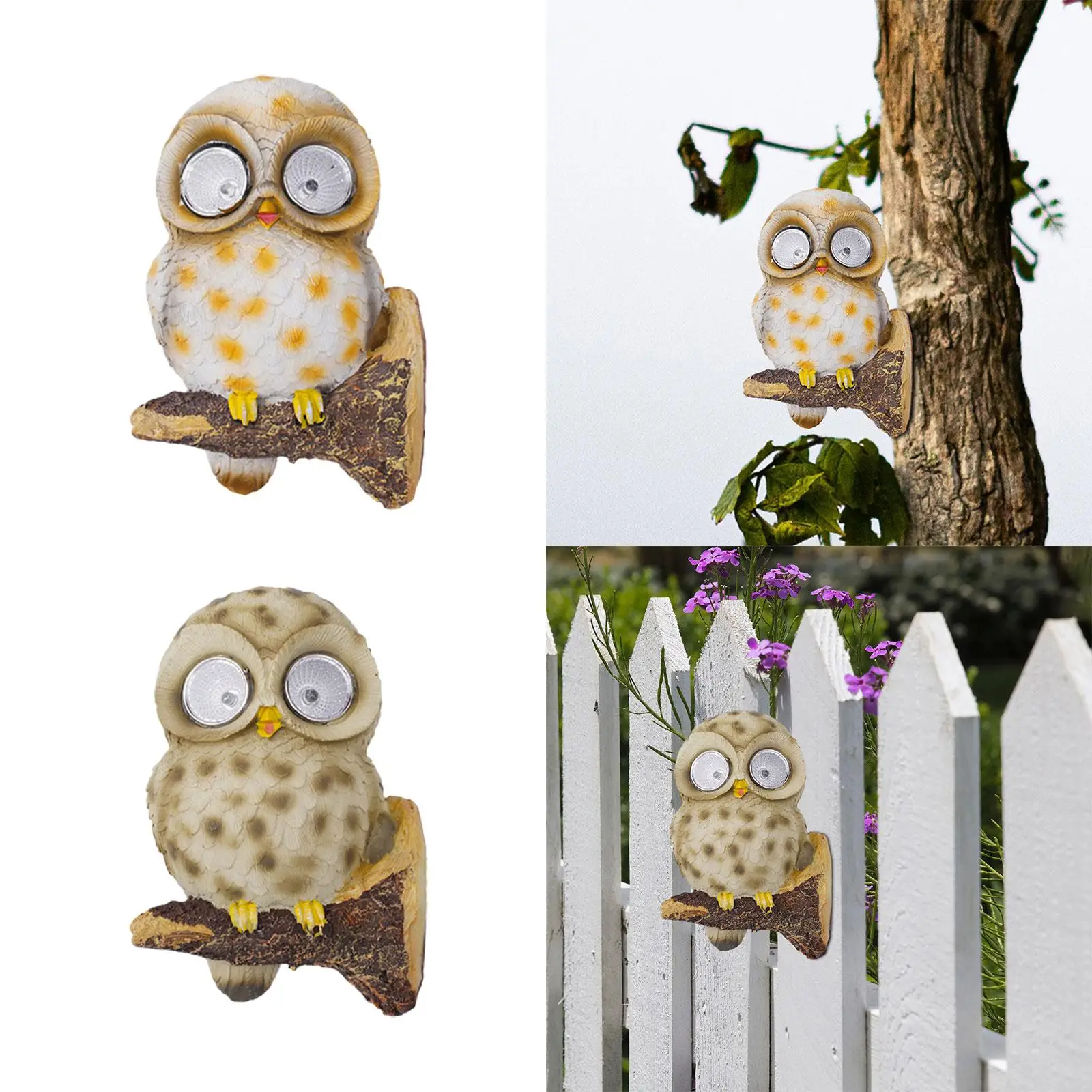 Owl Statue Solar Lights Garden Statue Lights Pathway Lights Simulation Animals Solar Lights for Porch Pathway Balcony Yard Decor