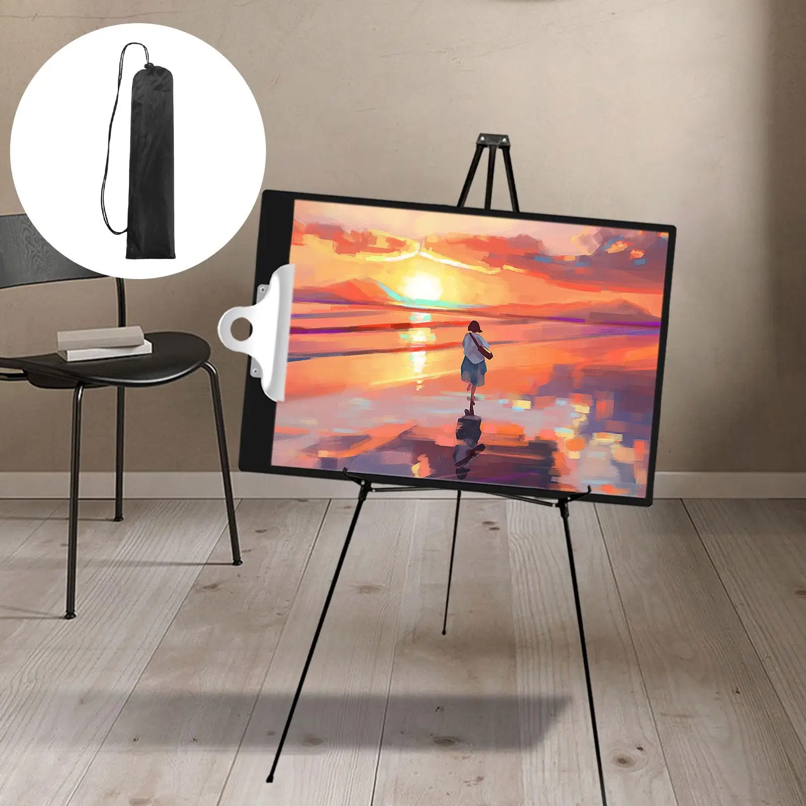 Tripod Display Easel Stand Stable Painting Art Easel Metal Easel Artist Easel for Wood Board Wedding PhotoCanvas Poster