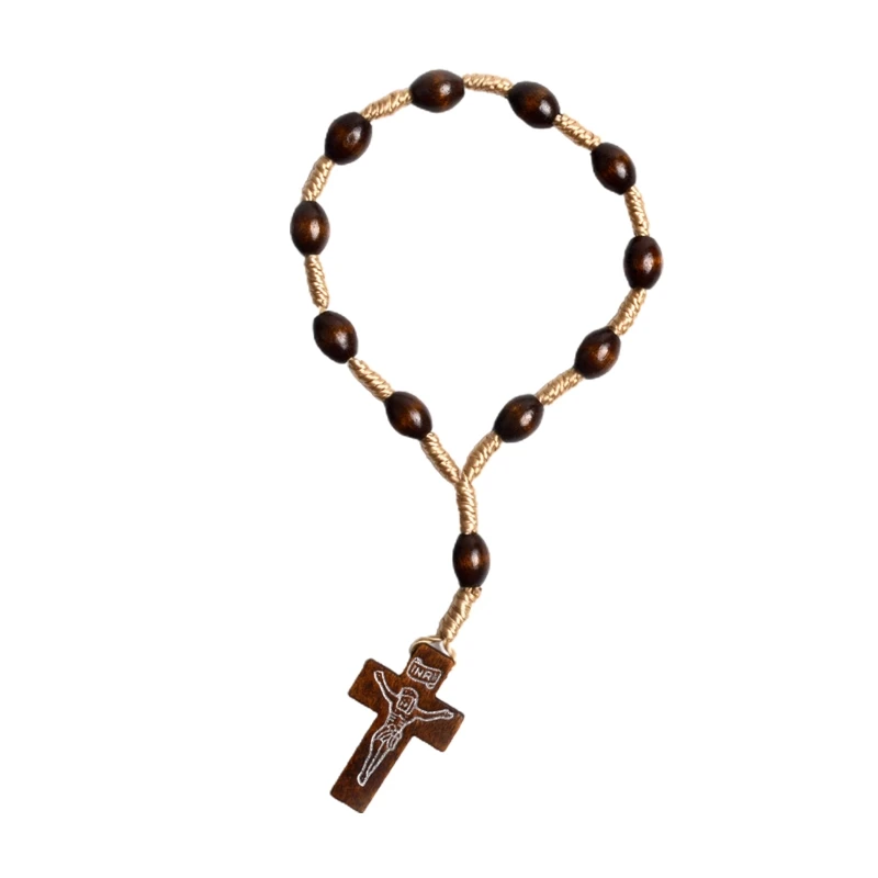 Католические Четки из бисера, мини-четки с деревянными бусинами для Креста  | AliExpress