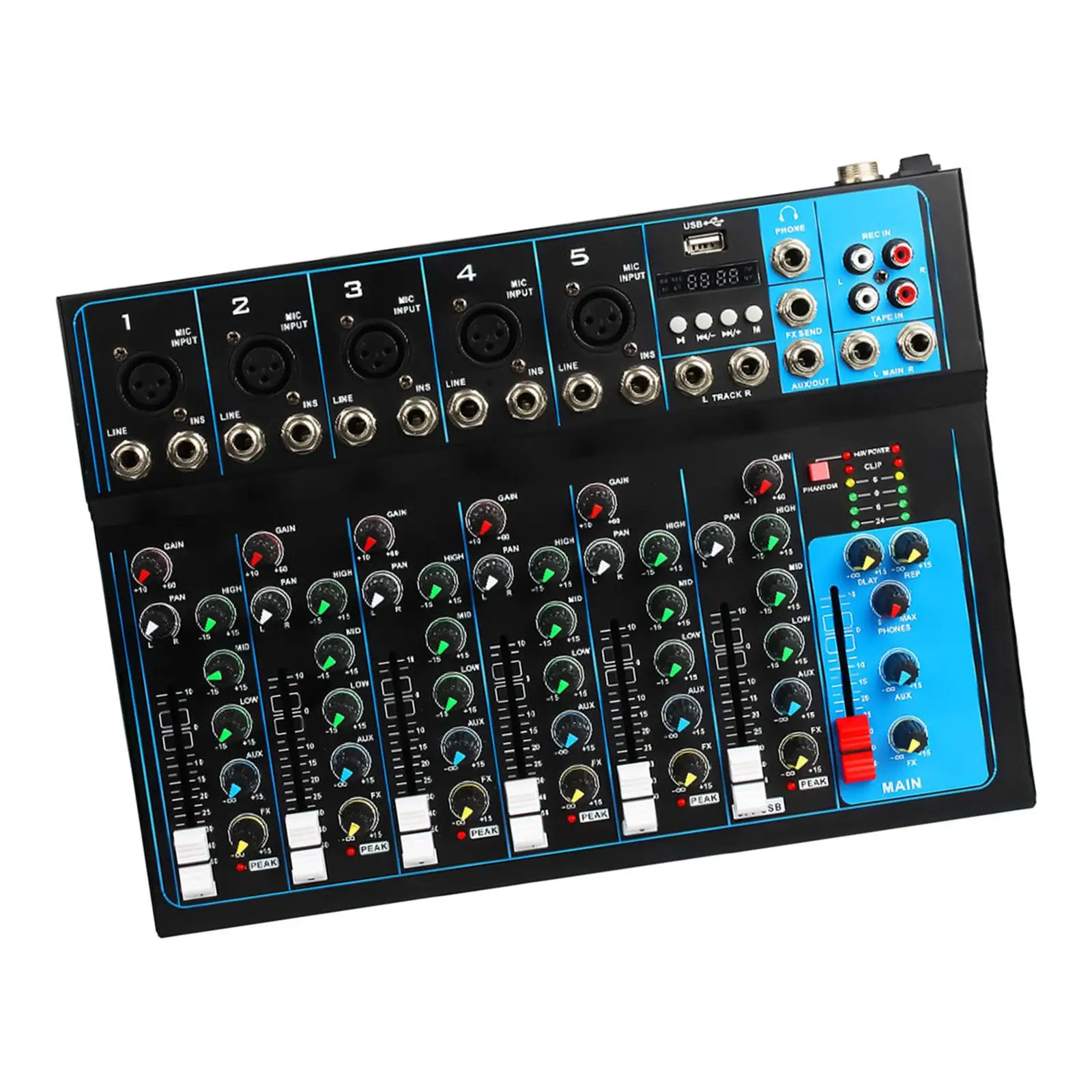 Audio Mixer Portable Computer Recording Professional Sound Mixing Console for KTV Live Broadcast Music Application Karaoke Party