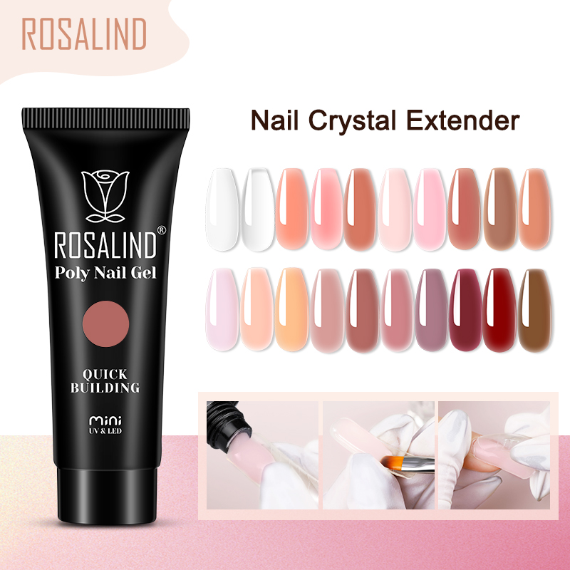 Best of ROSALIND 12-60ml Salon Quality Poly Nail Gel Semi Permanent Acrylic Liquid Nail Art Hybrid Varnishes Extension Gel Top Base Coat Reviews & Tips